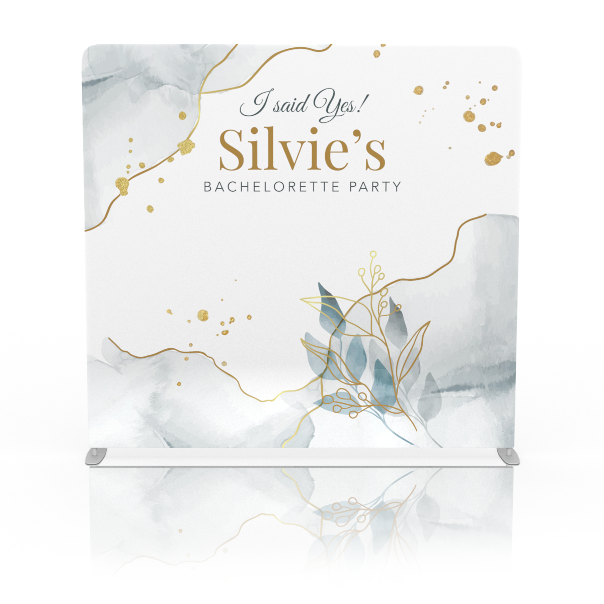 Golden Watercolor Bachelorette Backdrop