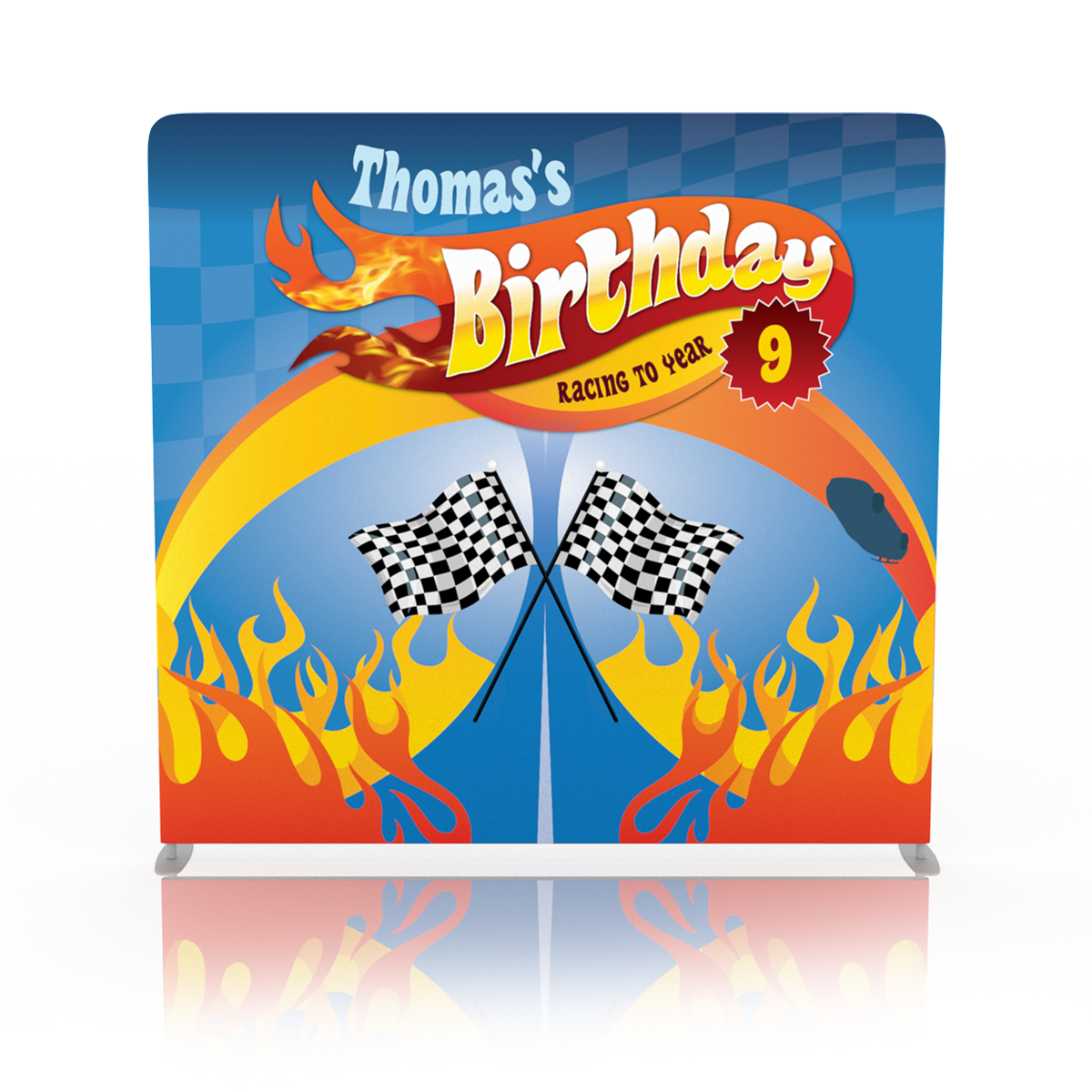Turbo Track Birthday Backdrop