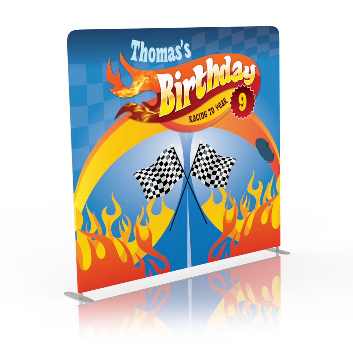 Turbo Track Birthday Backdrop