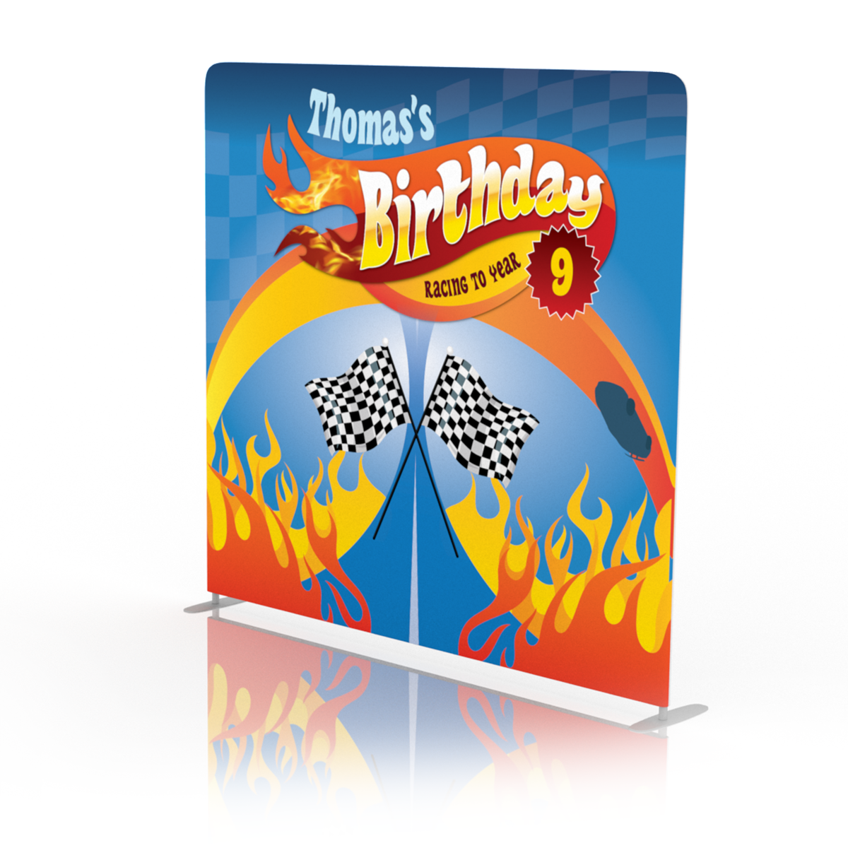 Turbo Track Birthday Backdrop