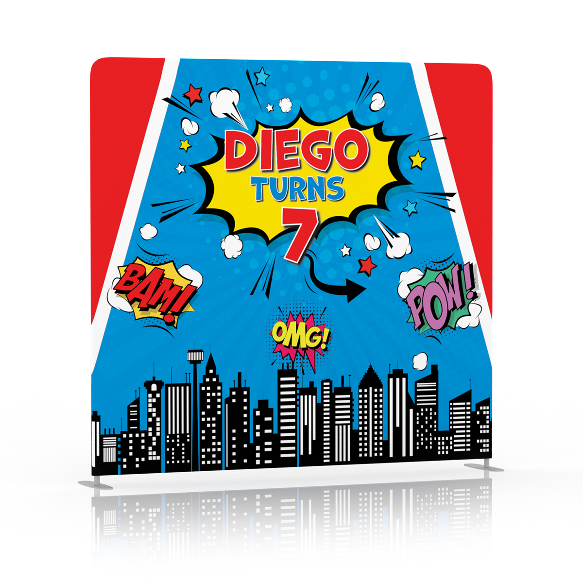 Hero Comic Birthday Backdrop