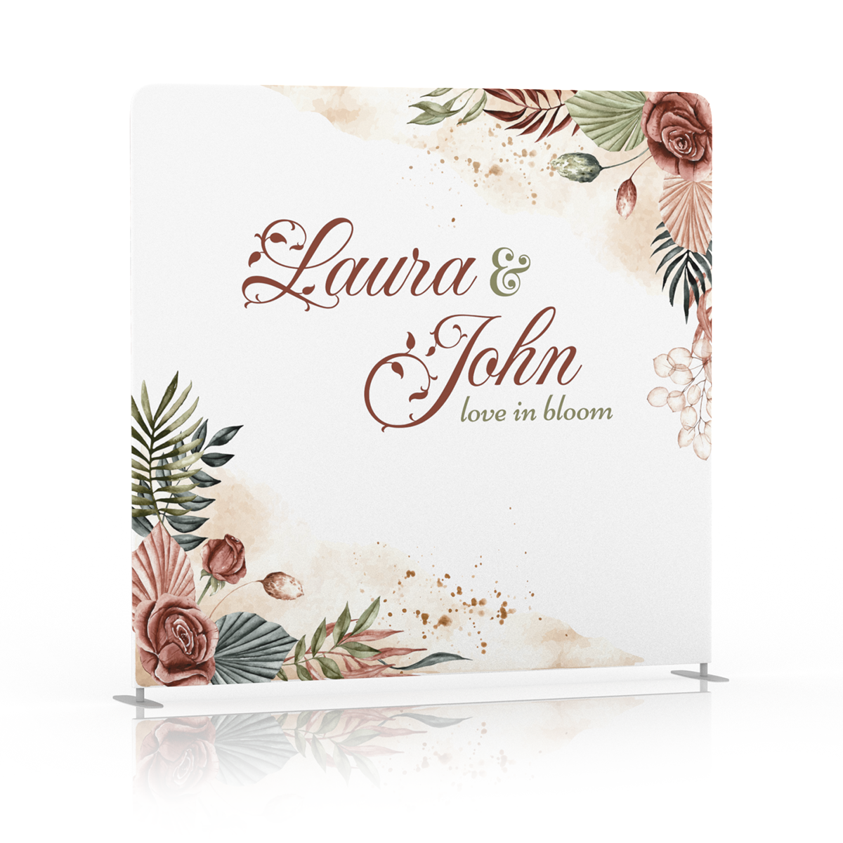 Rustic Love in Bloom Wedding Backdrop