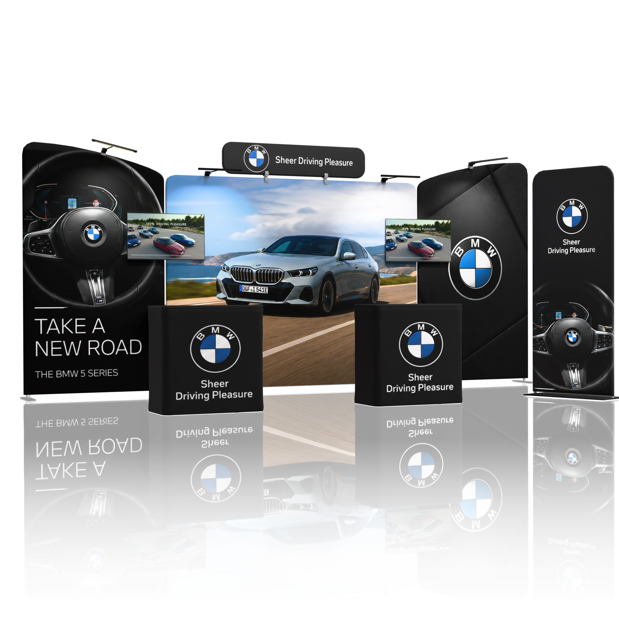 20ft QuickZip Executive, Lightbox Banner Stand