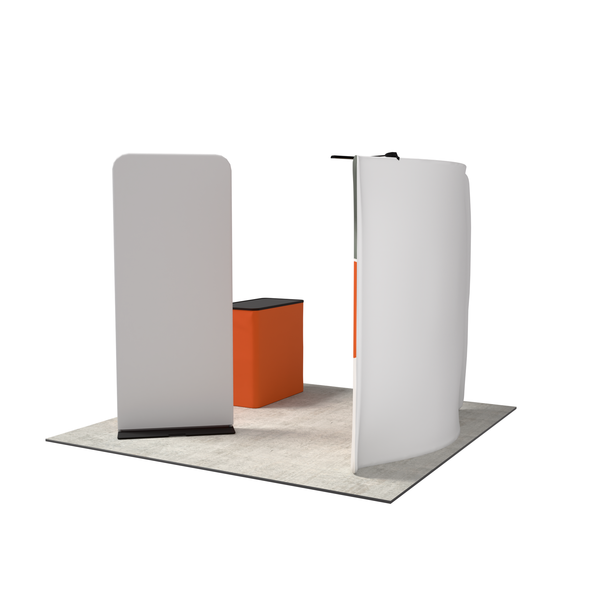 8ft QuickZip Curved - Single-Sided, Lights, Podium, QuickZip Banner Stand