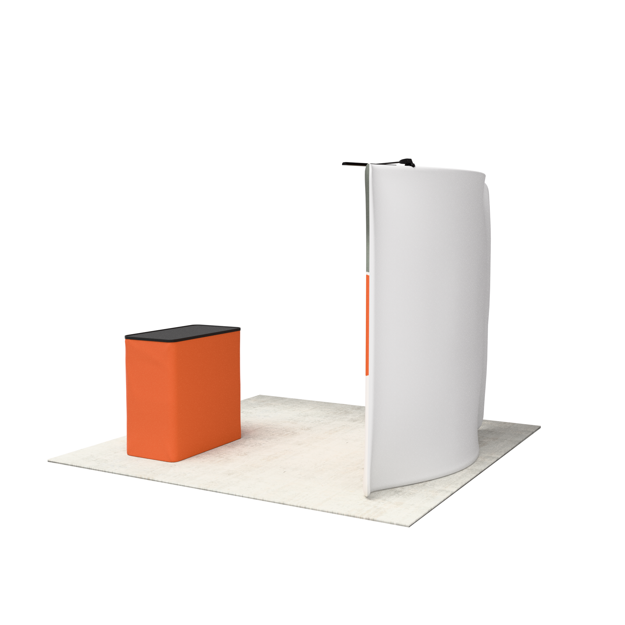 8ft QuickZip™ - Curved Single-Sided Display with Lights and Podium
