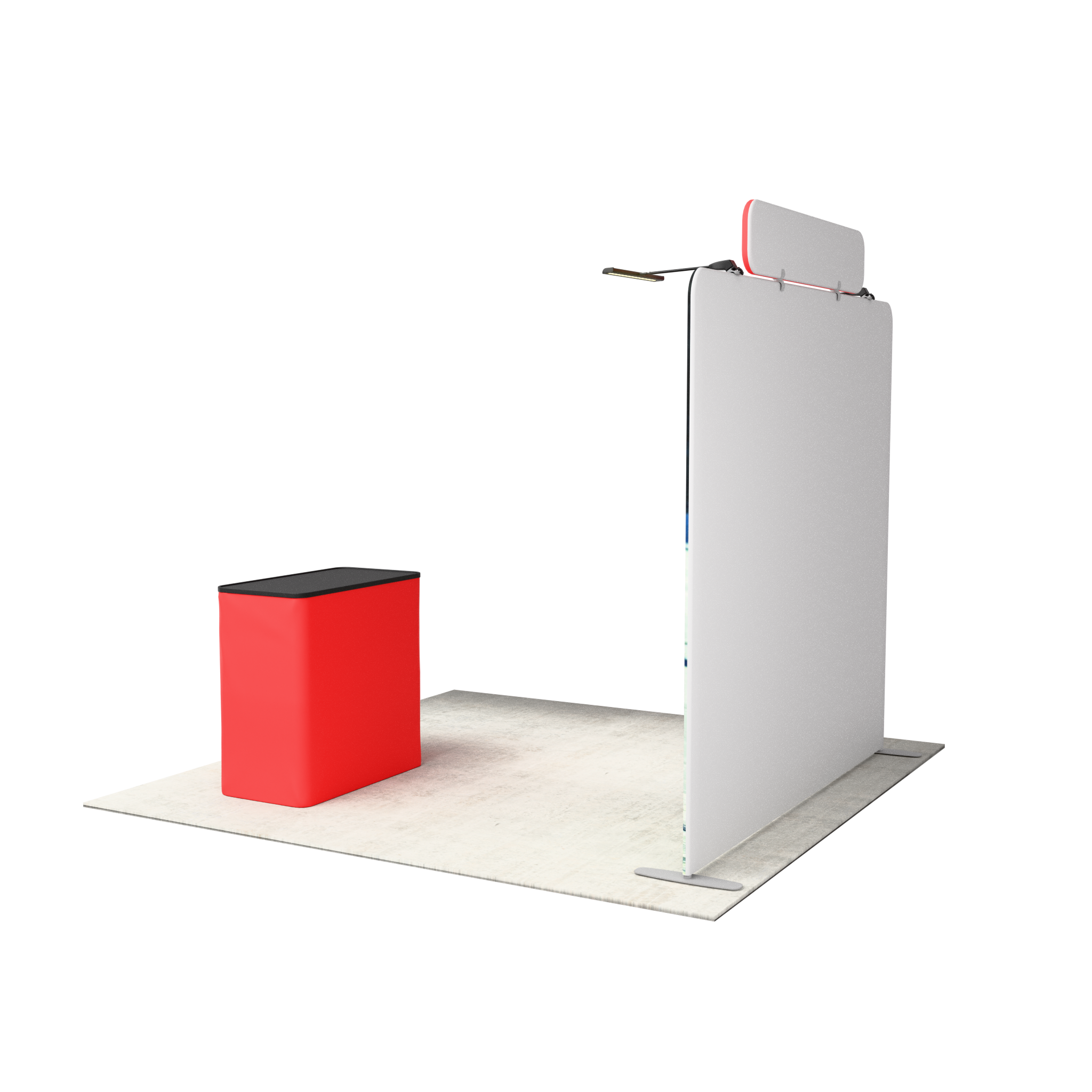 8ft QuickZip™ - Straight Single-Sided Display with Lights, Podium, and Header