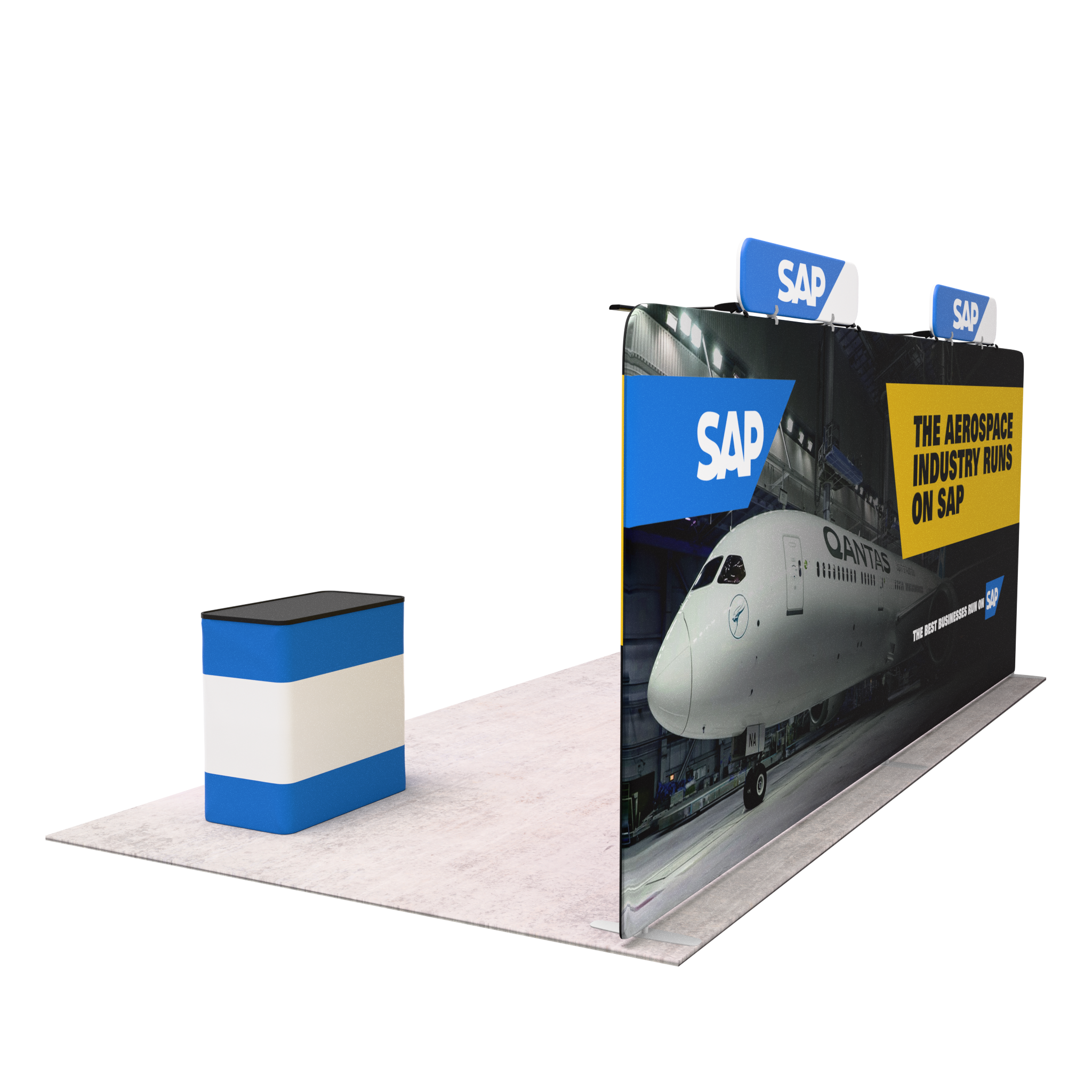20ft QuickZip™ - Straight Double-Sided Display with 4 Lights and 2 Headers