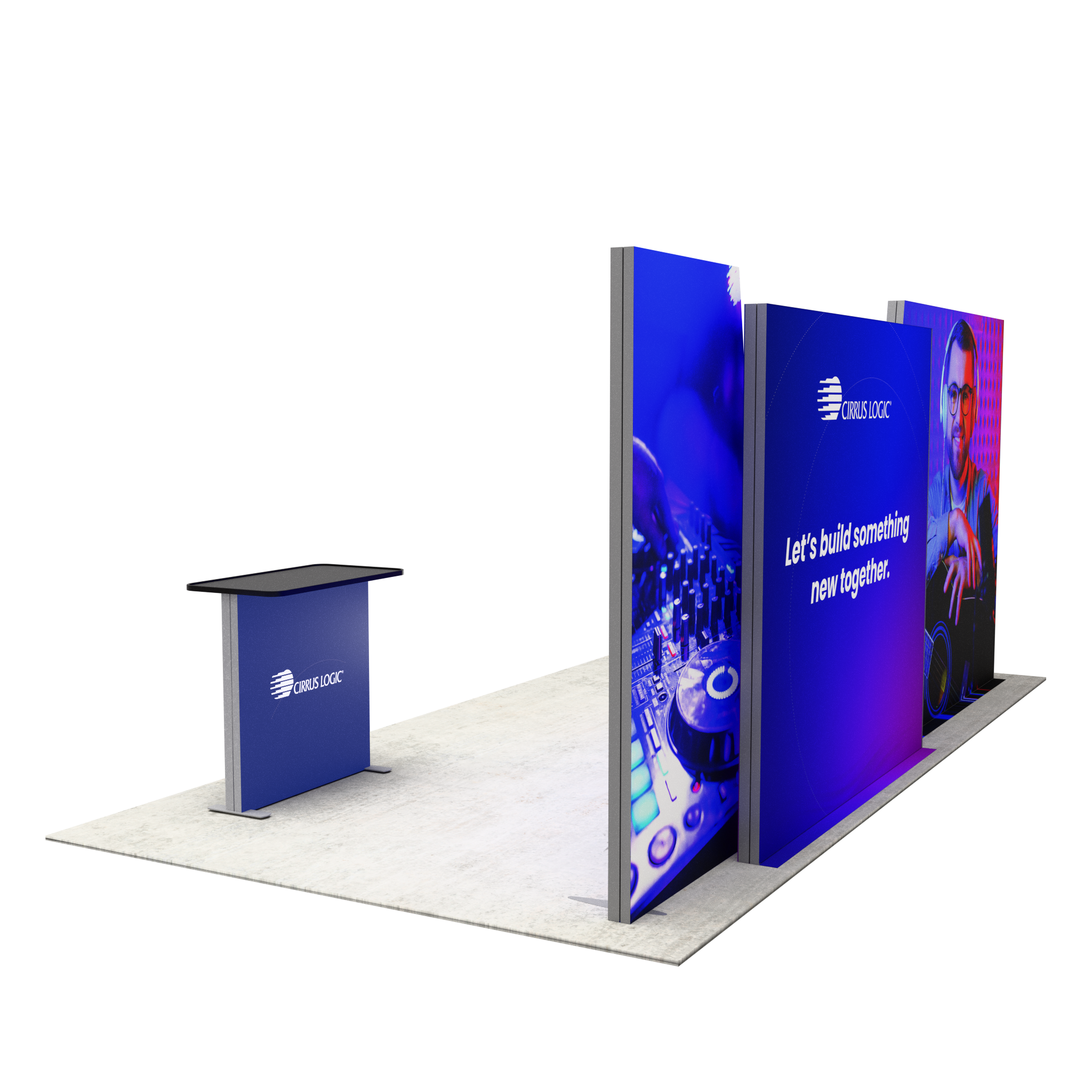 20ft Angled Firefly Lightbox Double-Sided Backlit Display with 1 Counter