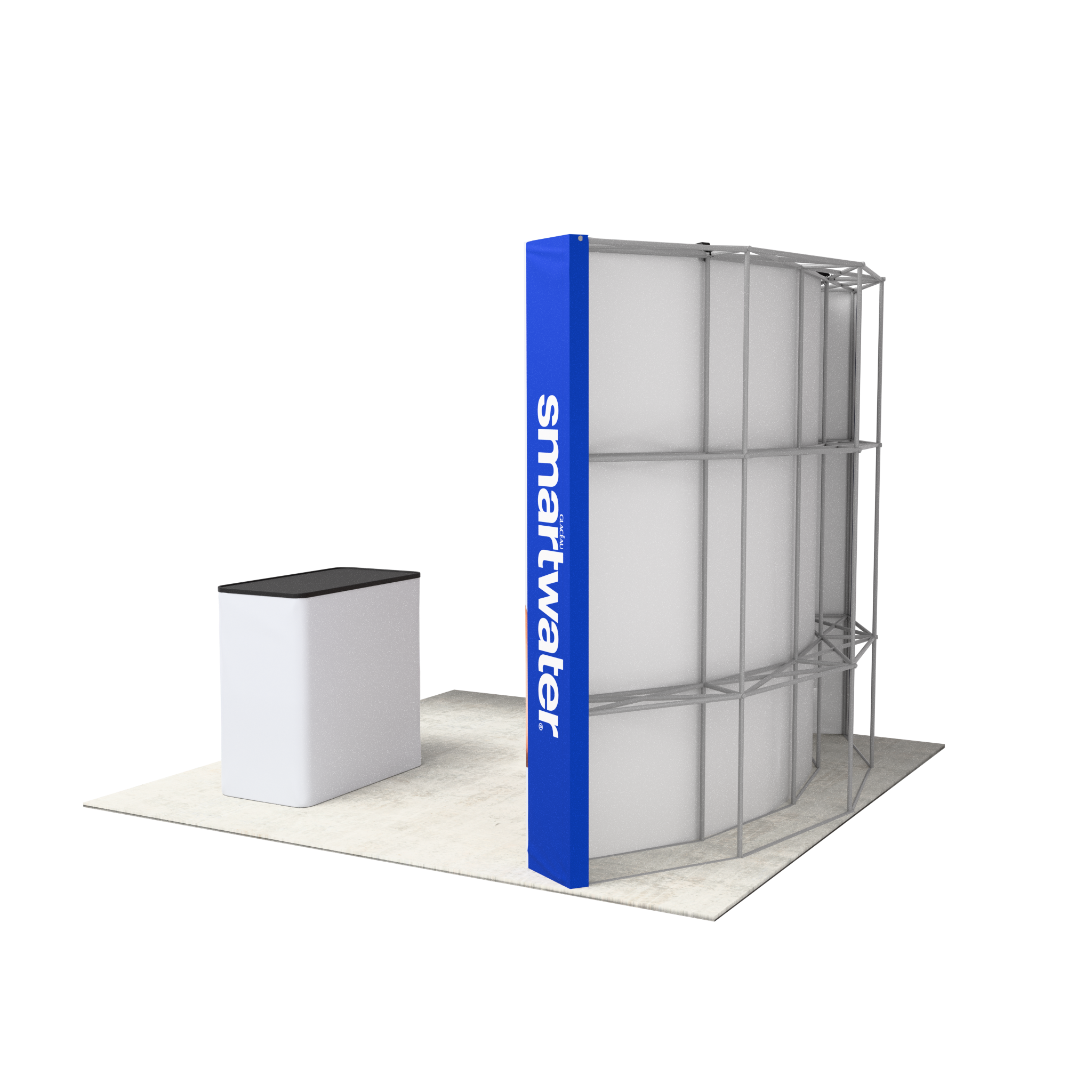 10ft Perfect-Pop™ - Curved Display with Lights and Podium