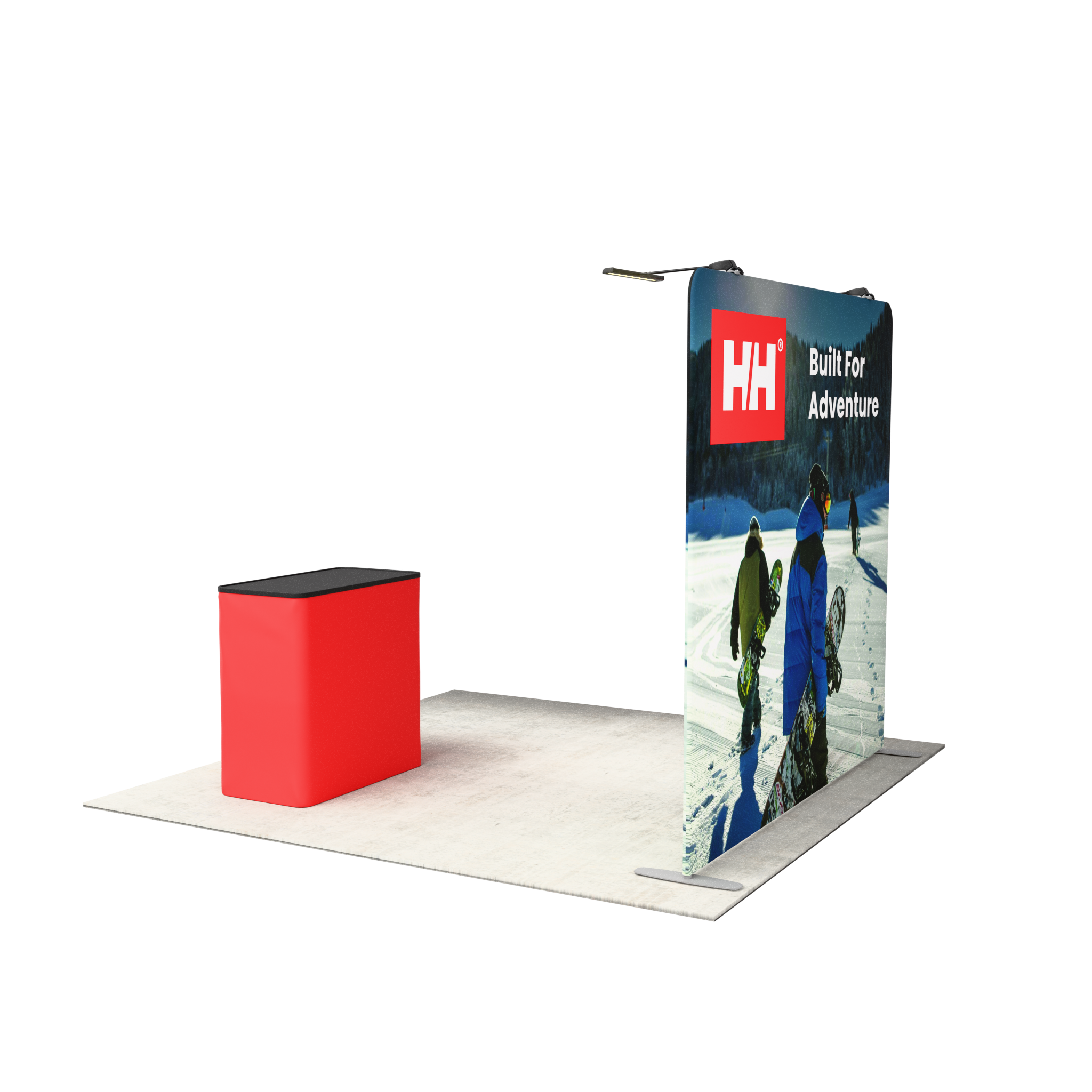8ft QuickZip™ - Straight Double-Sided Display with Lights and Podium