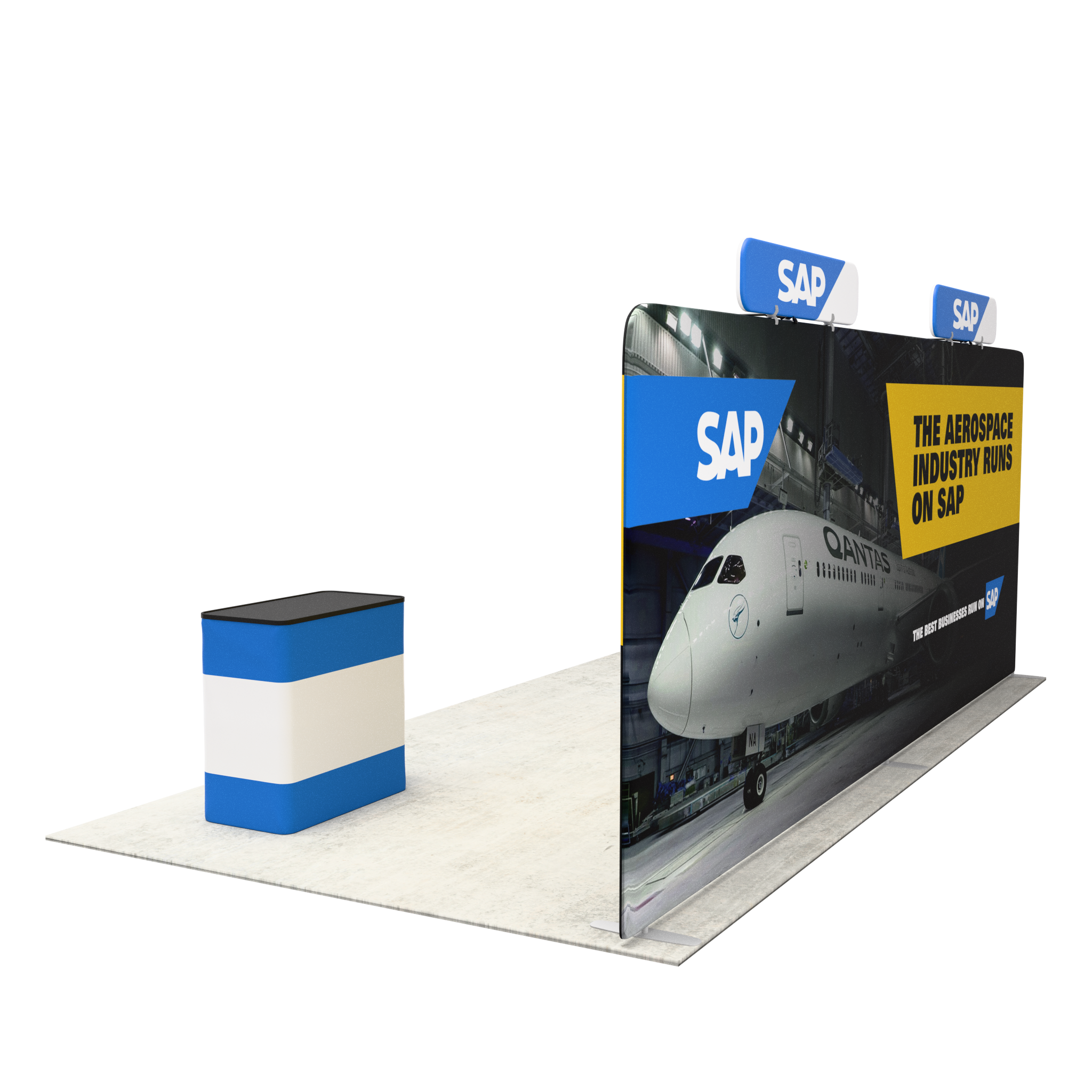 20ft QuickZip™ - Straight Double-Sided Display with 2 Headers