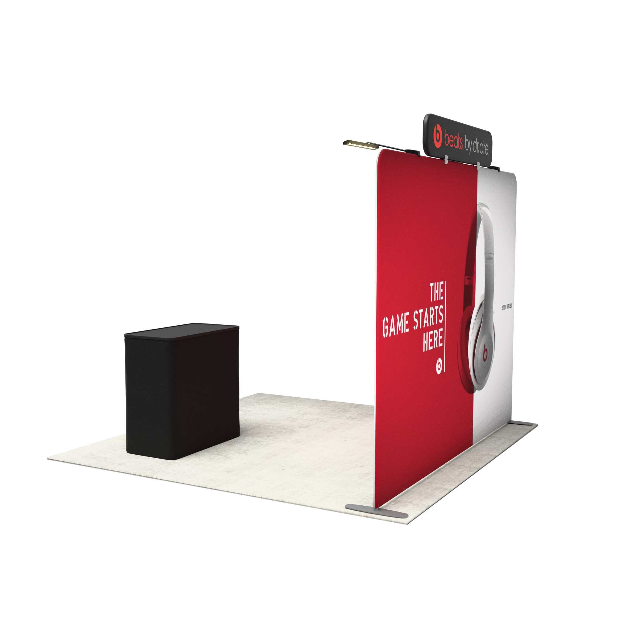 10ft QuickZip™ - Straight Double-Sided, Lights, Podium, Header