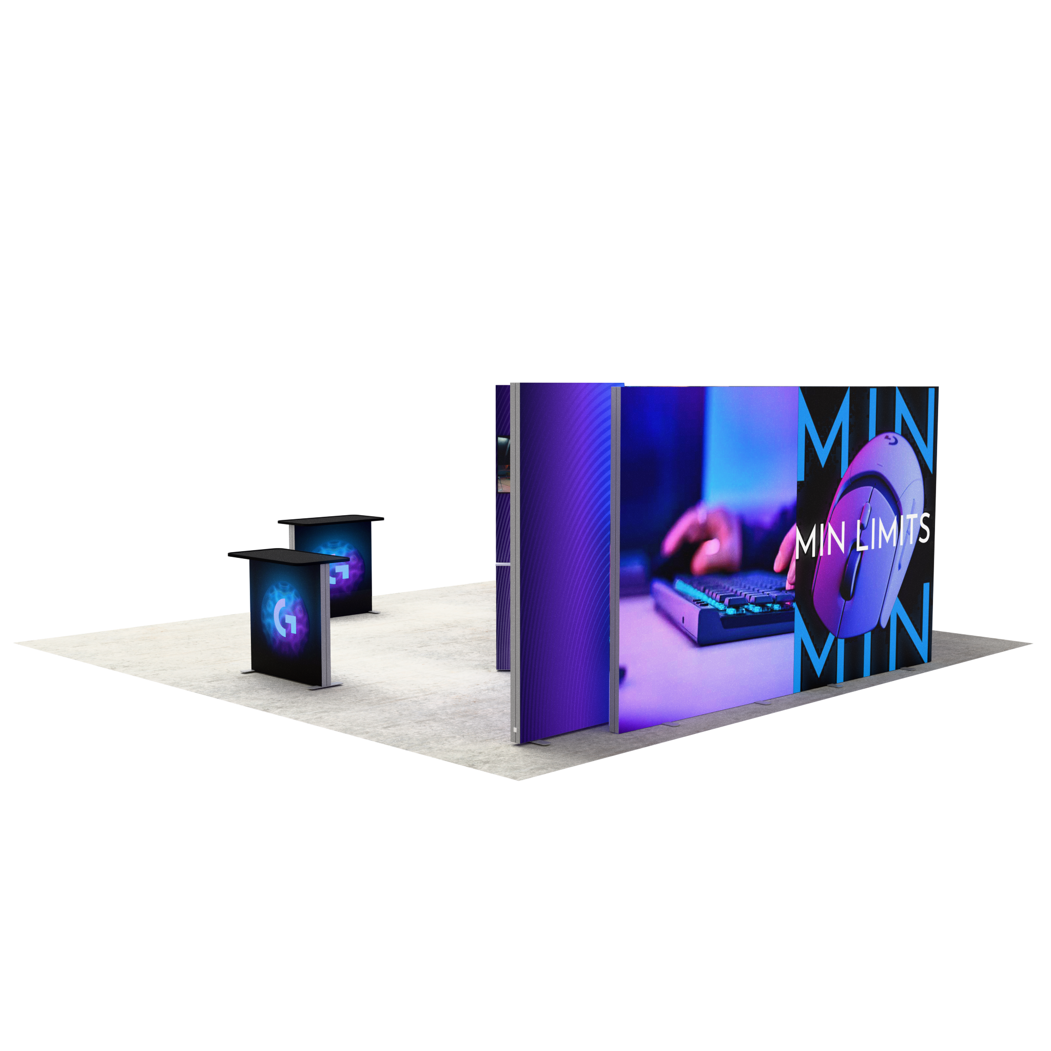 20ft Firefly Pavilion Lightbox Double-Sided Backlit Display with 2 Counters