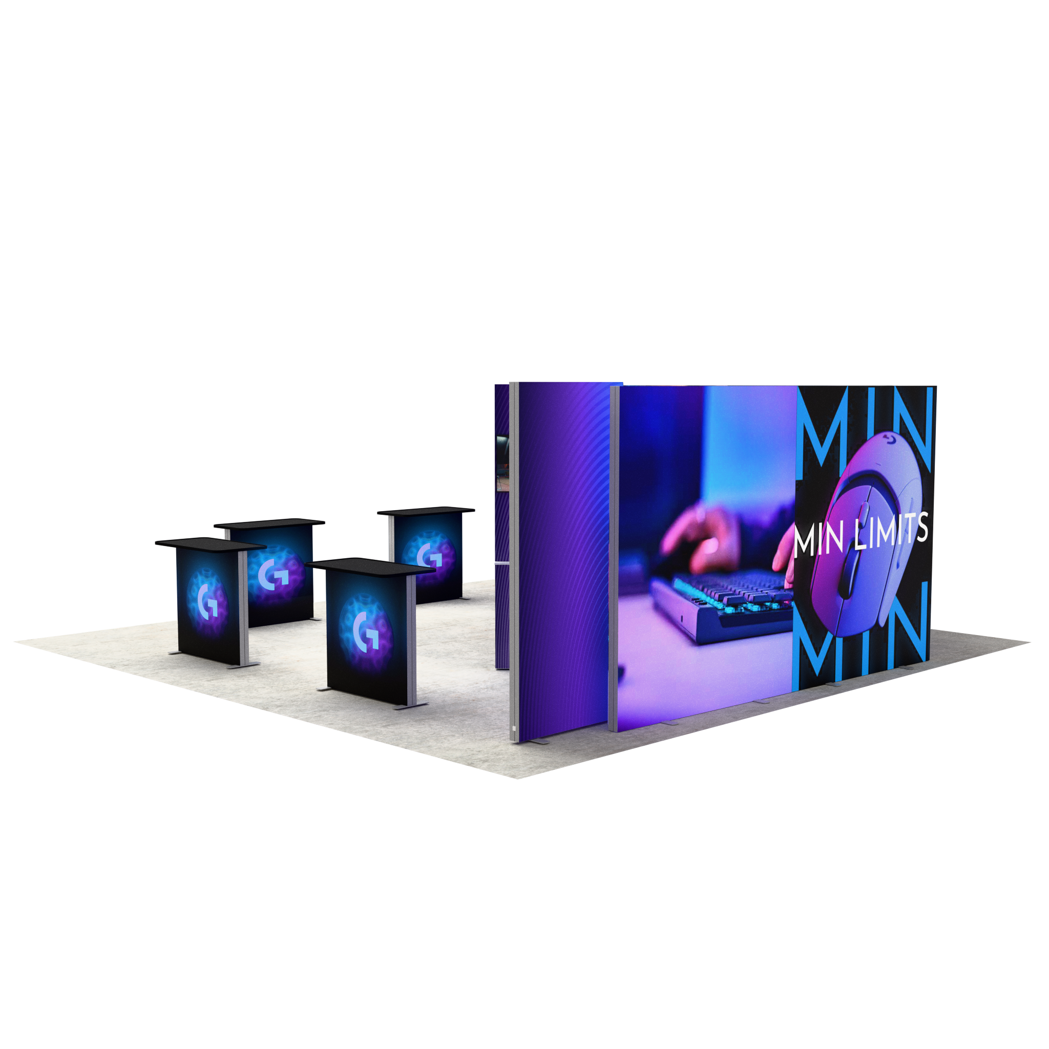 20ft Firefly Pavilion Lightbox Double-Sided Backlit Display with 4 Counters
