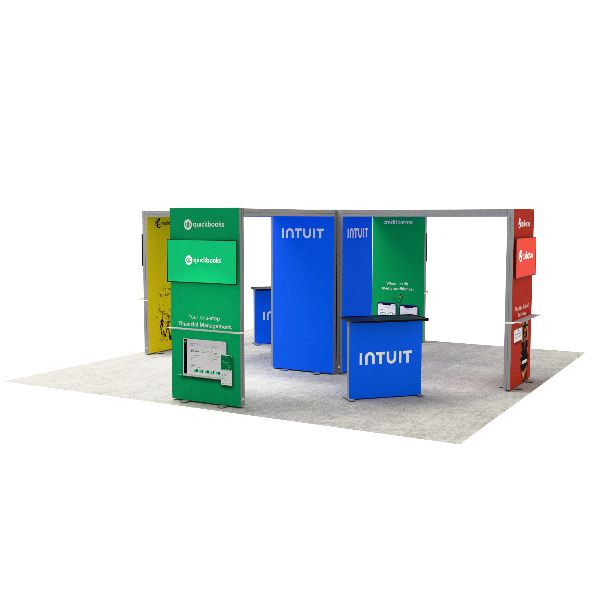 20ft Firefly Quartet Lightbox Single-Sided Backlit Display with 2 Counters