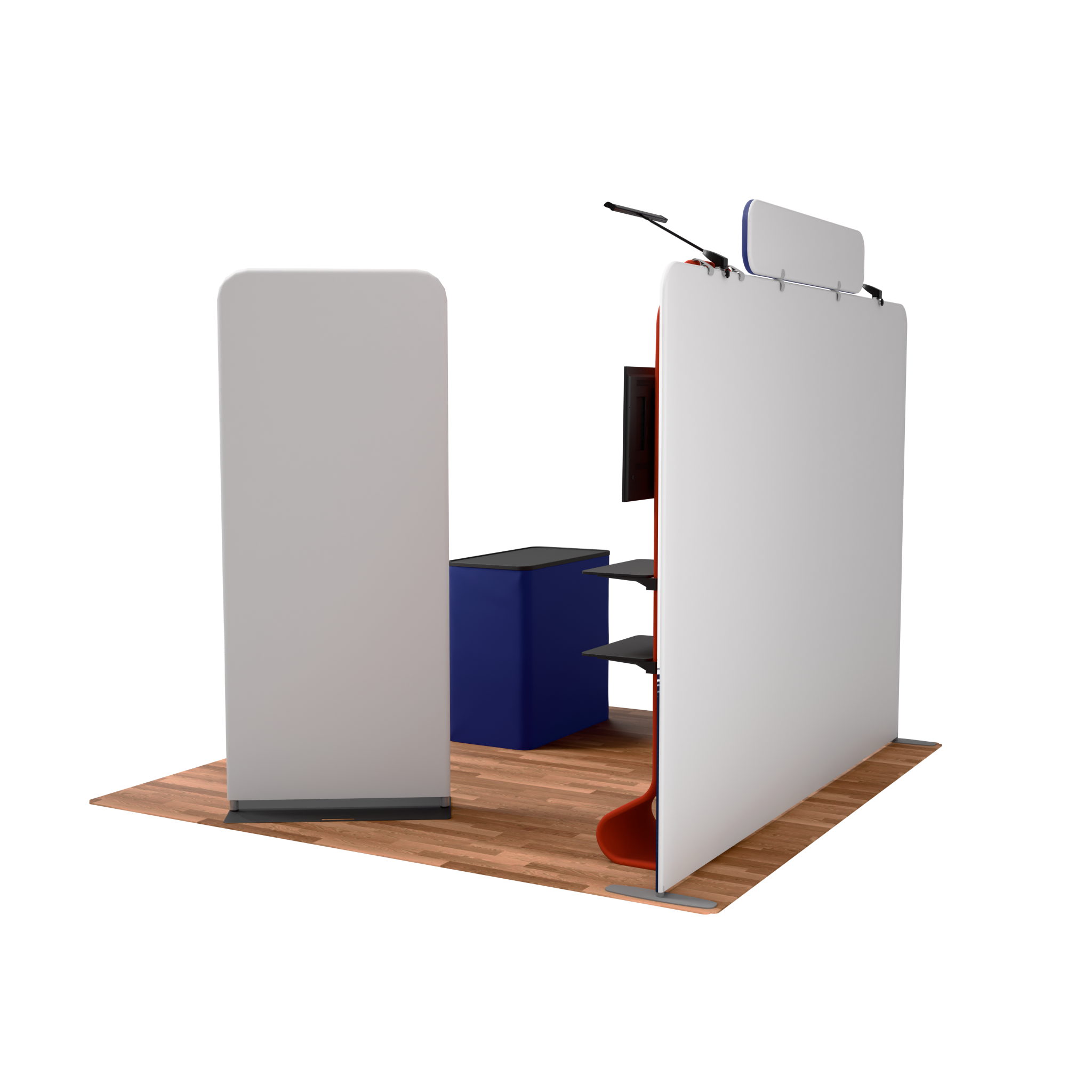 10ft Max Straight - Single-Sided, Oak Flooring, QuickZip Banner Stand