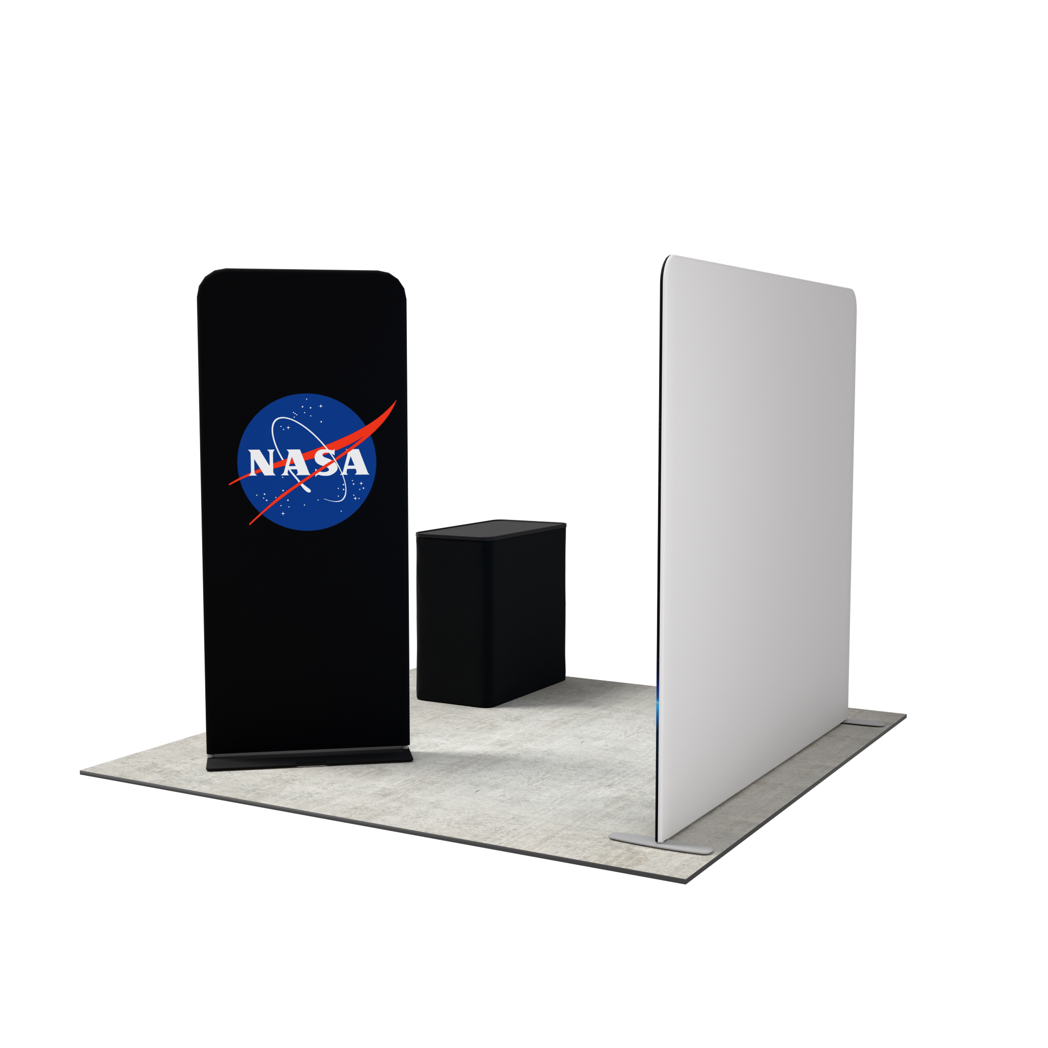 8ft QuickZip Lightbox, Podium, Double-Sided QuickZip Banner Stand