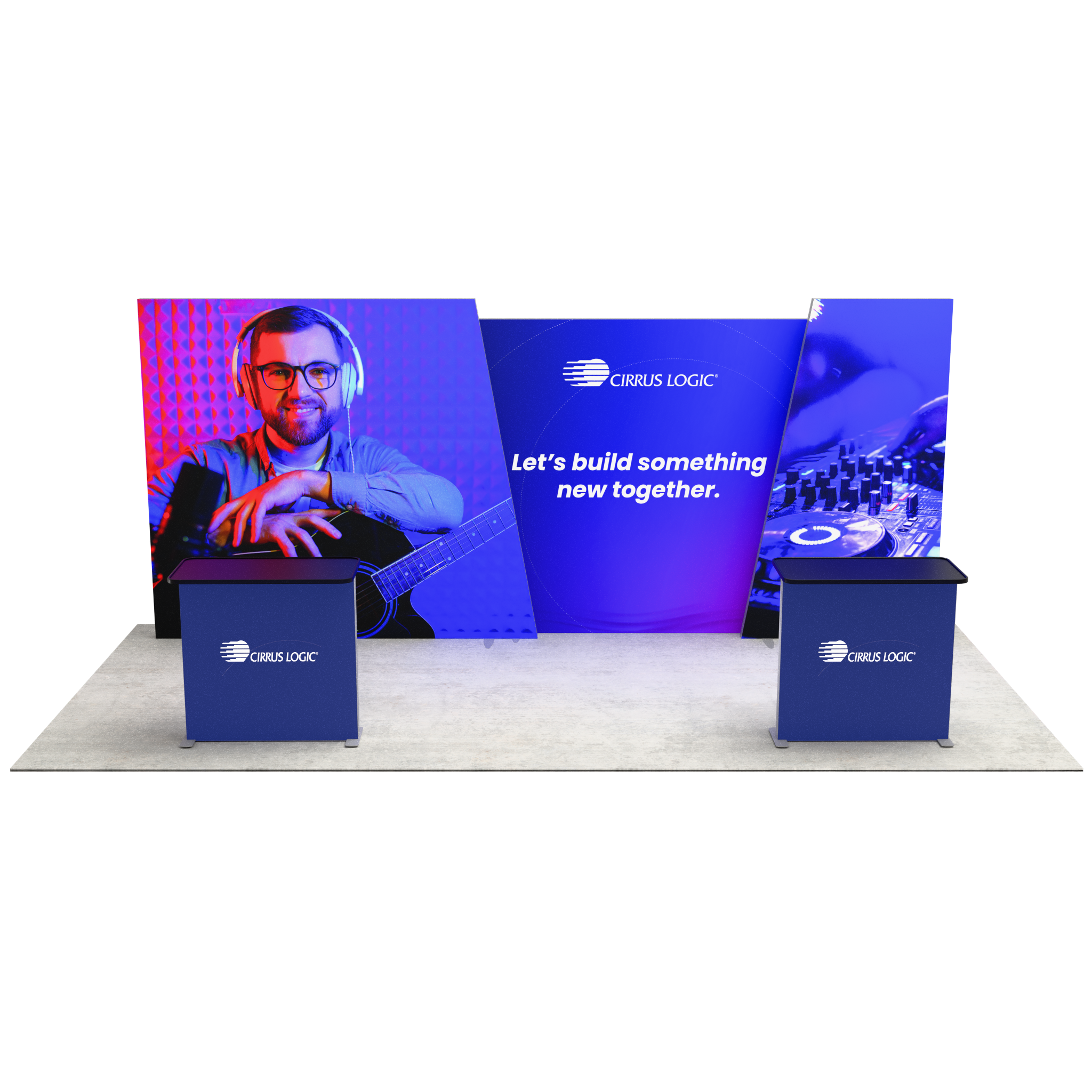 20ft Angled Firefly Lightbox Double-Sided Backlit Display with 2 Counters