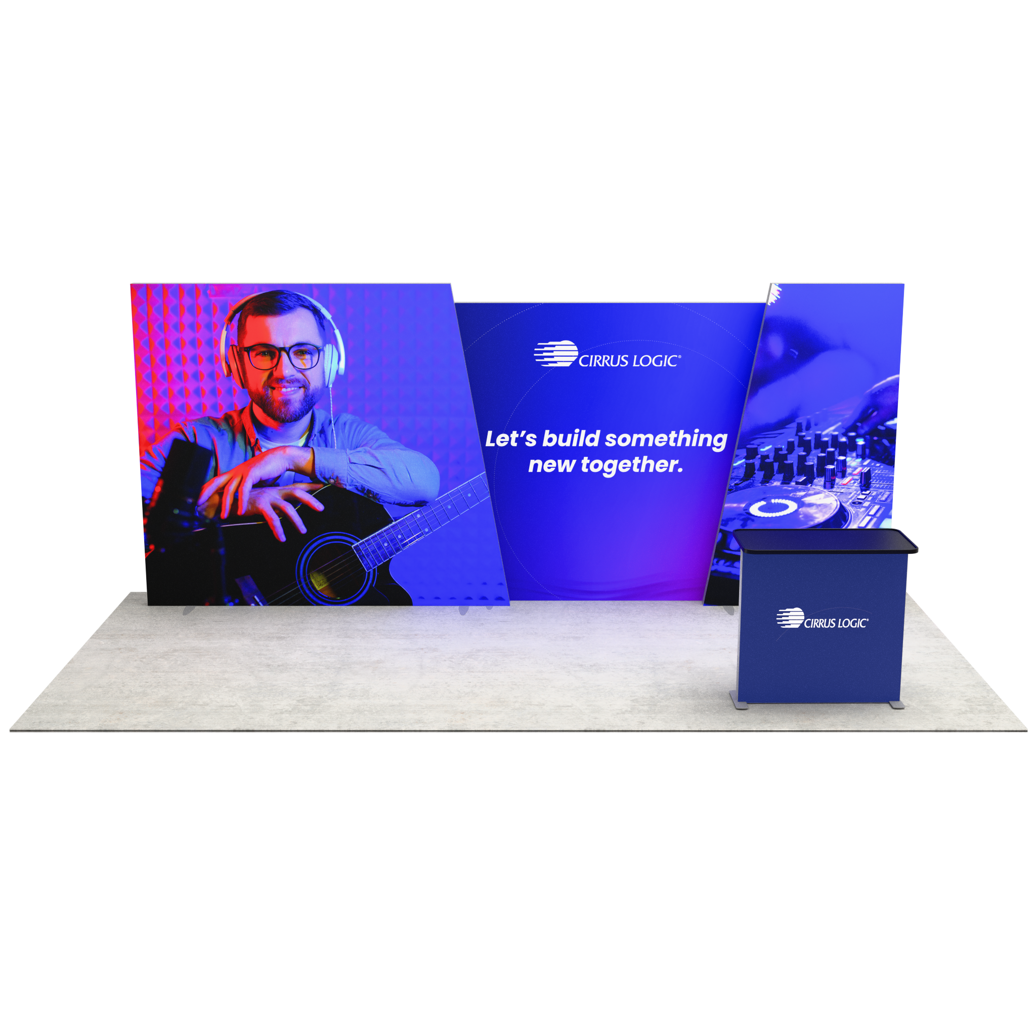 20ft Angled Firefly Lightbox Double-Sided Backlit Display with 1 Counter