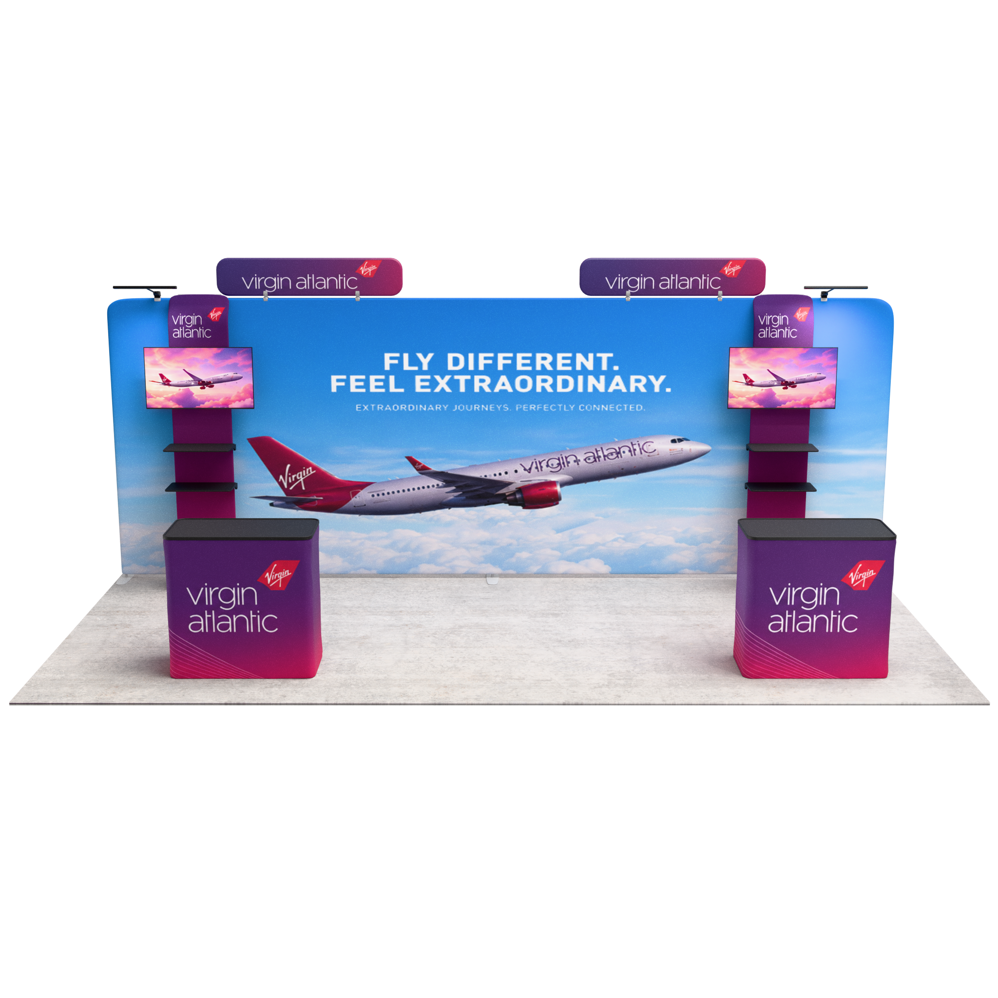 20ft QuickZip™ - Mega Max Double-Sided Trade Show Display