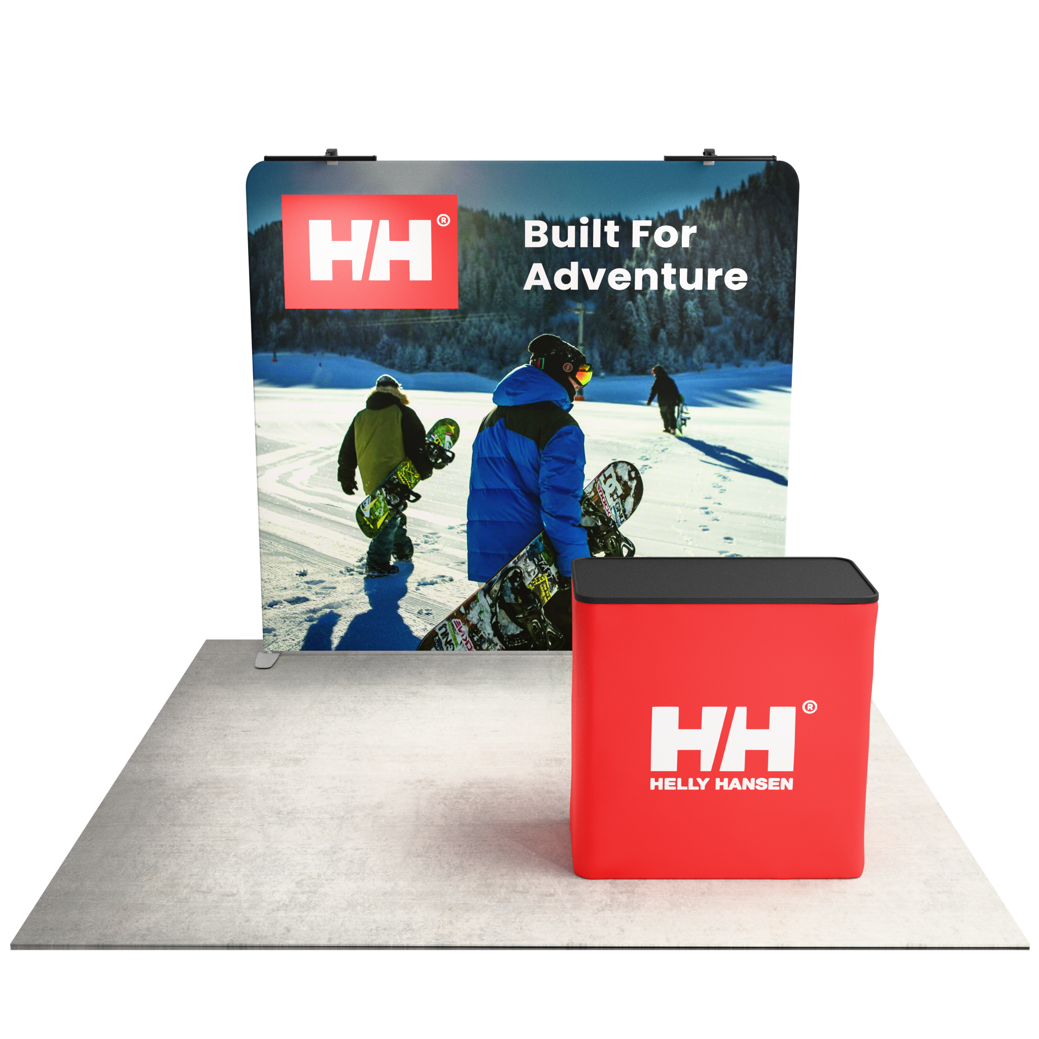 8ft QuickZip™ - Straight Double-Sided Display with Lights and Podium