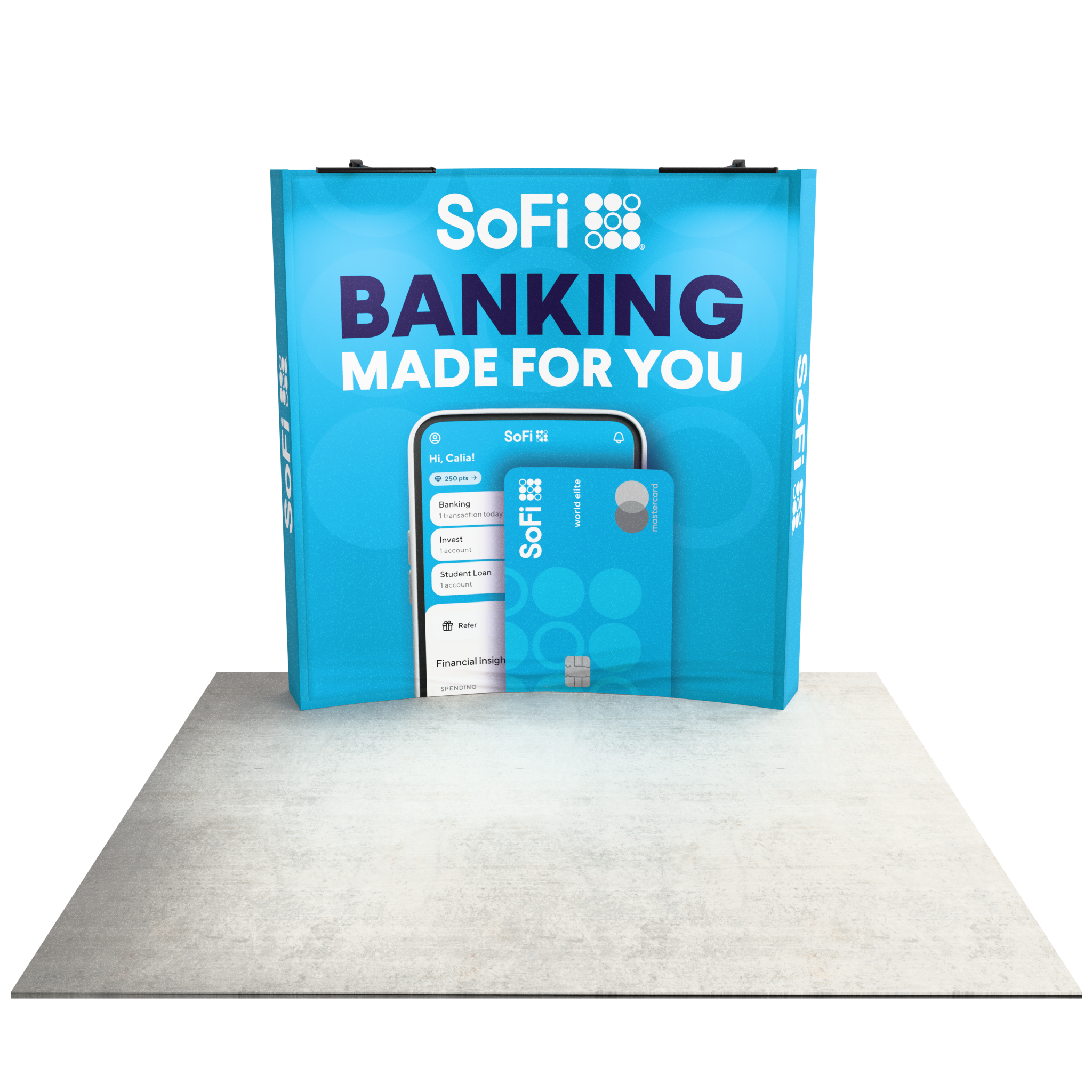 8ft Perfect-Pop™ - Curved Trade Show Display with 2 lights