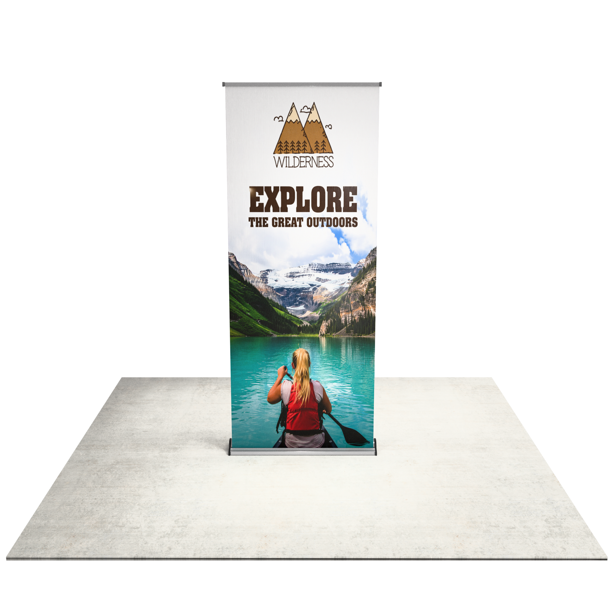 36" Vinyl Silver Step Premium Retractable Banner Stand
