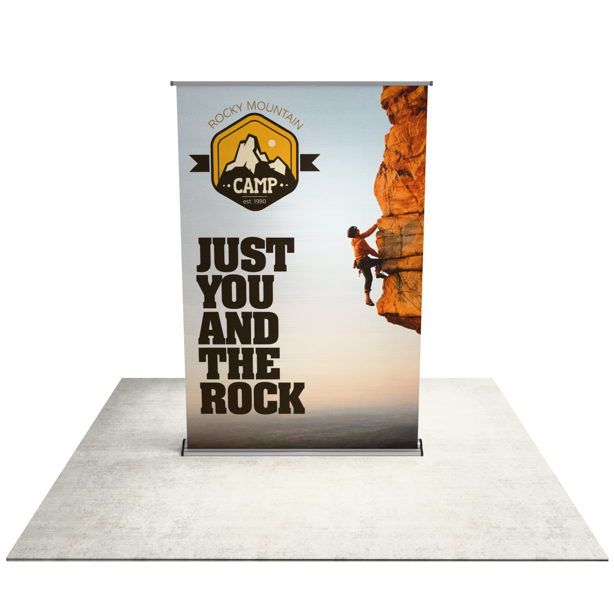 60" Fabric Silver Step Premium Retractable Banner Stand