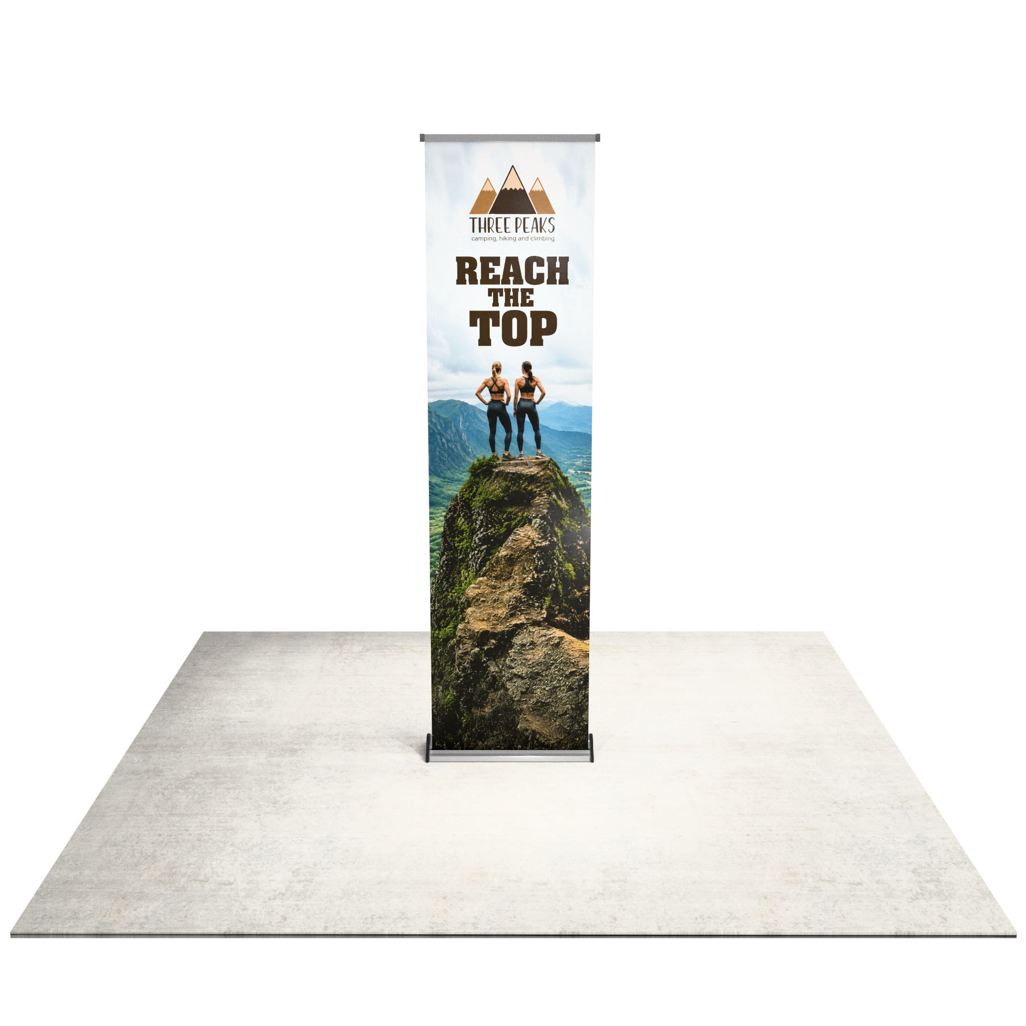 24" Vinyl Silver Step Premium Retractable Banner Stand