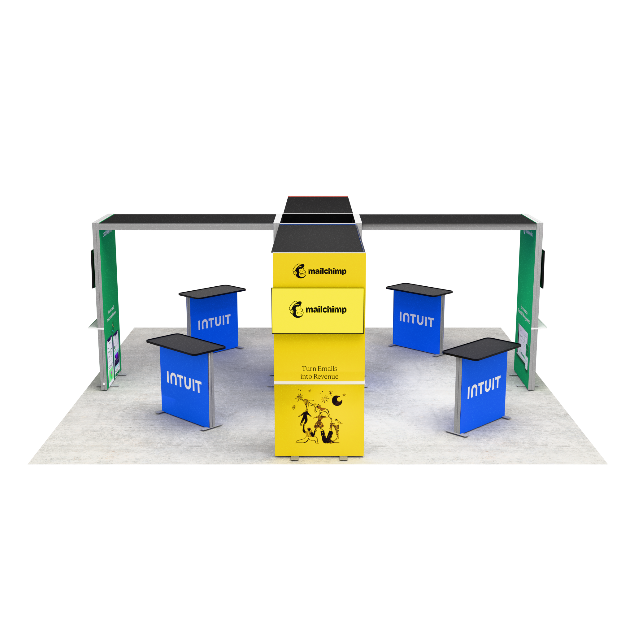 20ft Firefly Quartet Lightbox Single-Sided Backlit Display with 4 Counters