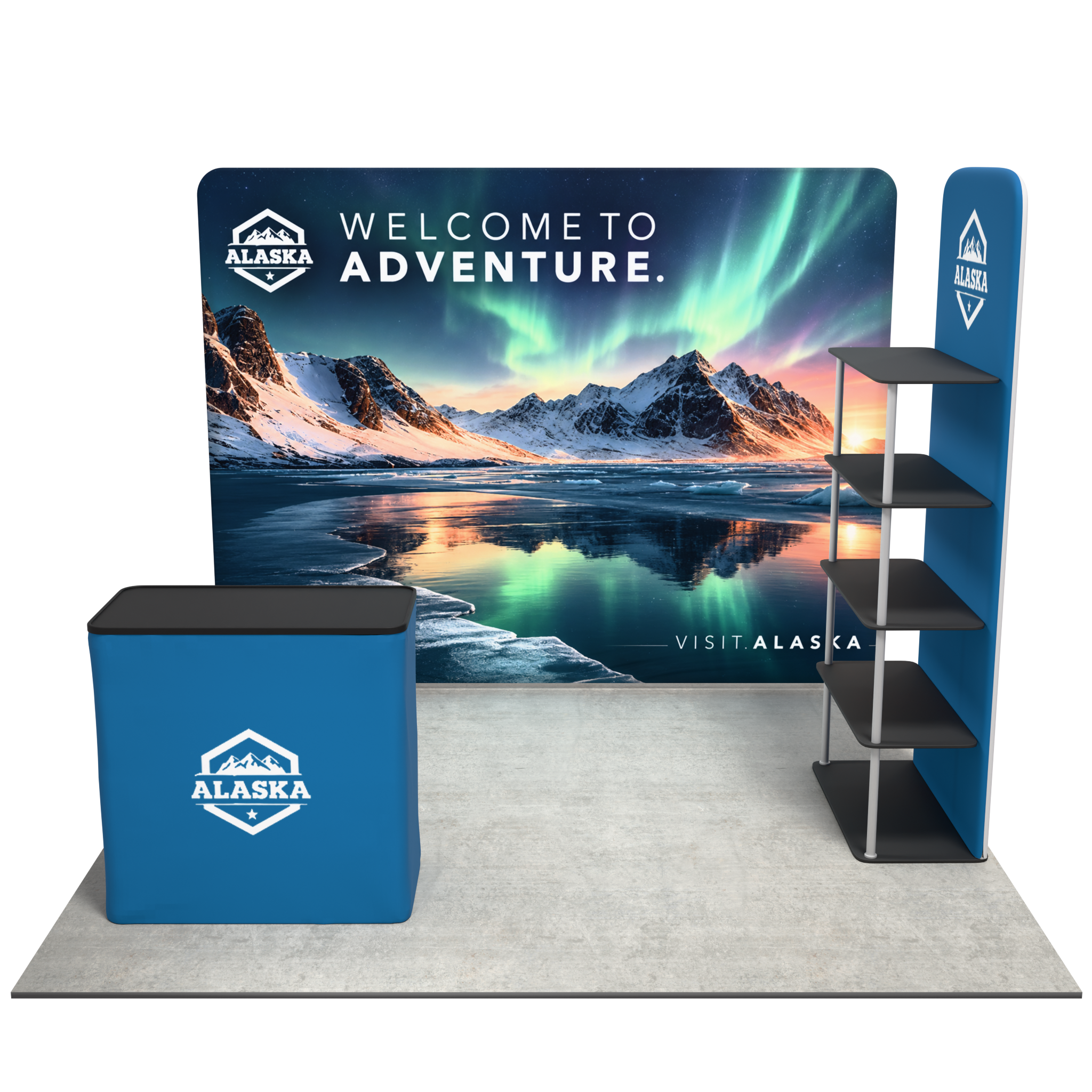 10ft QuickZip Lightbox, Podium, Showtime