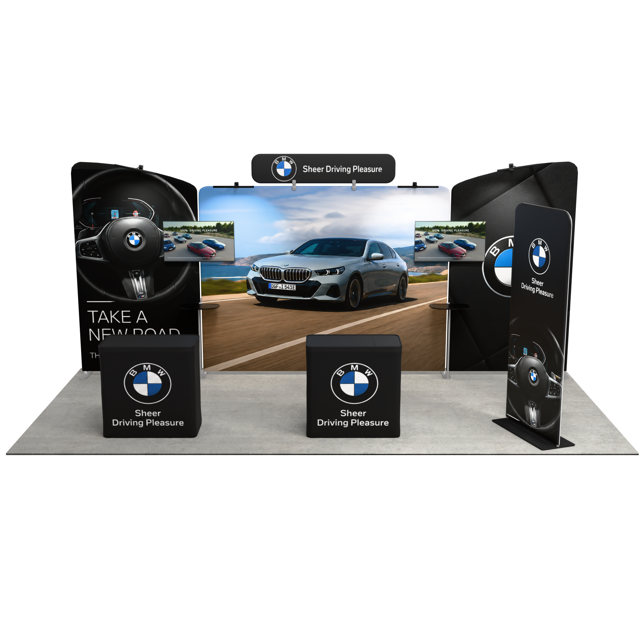 20ft QuickZip Executive, Lightbox Banner Stand