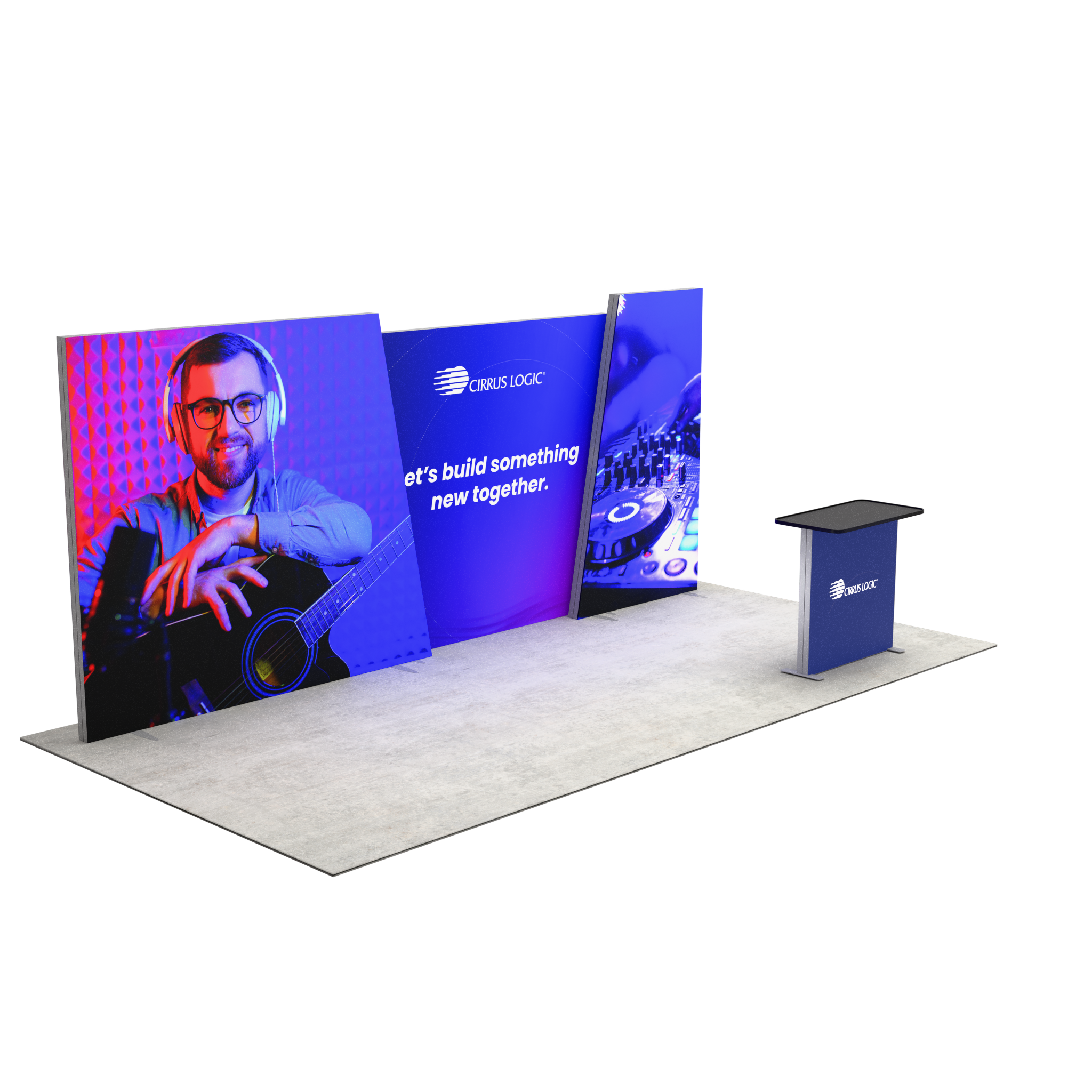 20ft Angled Firefly Lightbox Single-Sided Backlit Display with 1 Counter