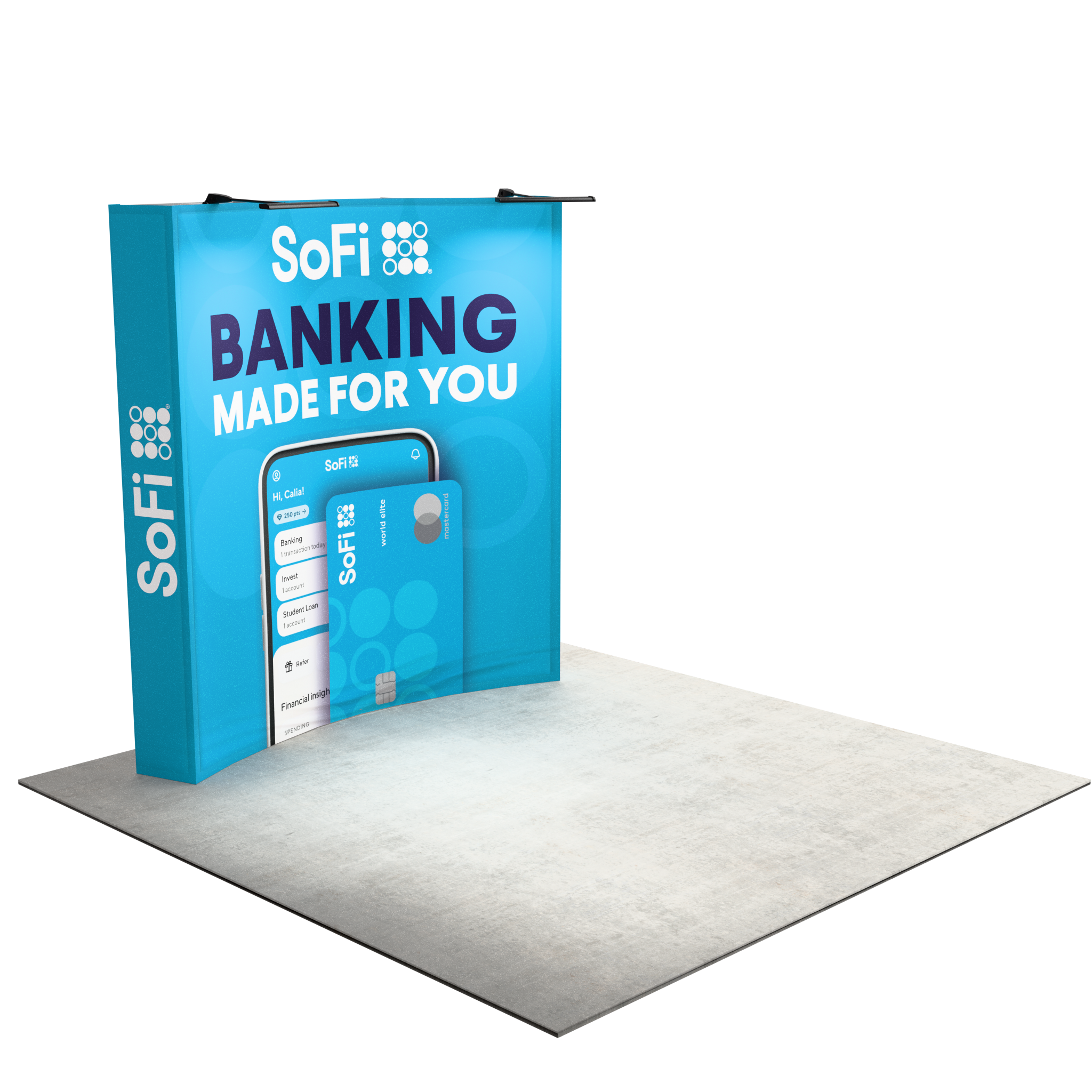 8ft Perfect-Pop™ - Curved Trade Show Display with 2 lights