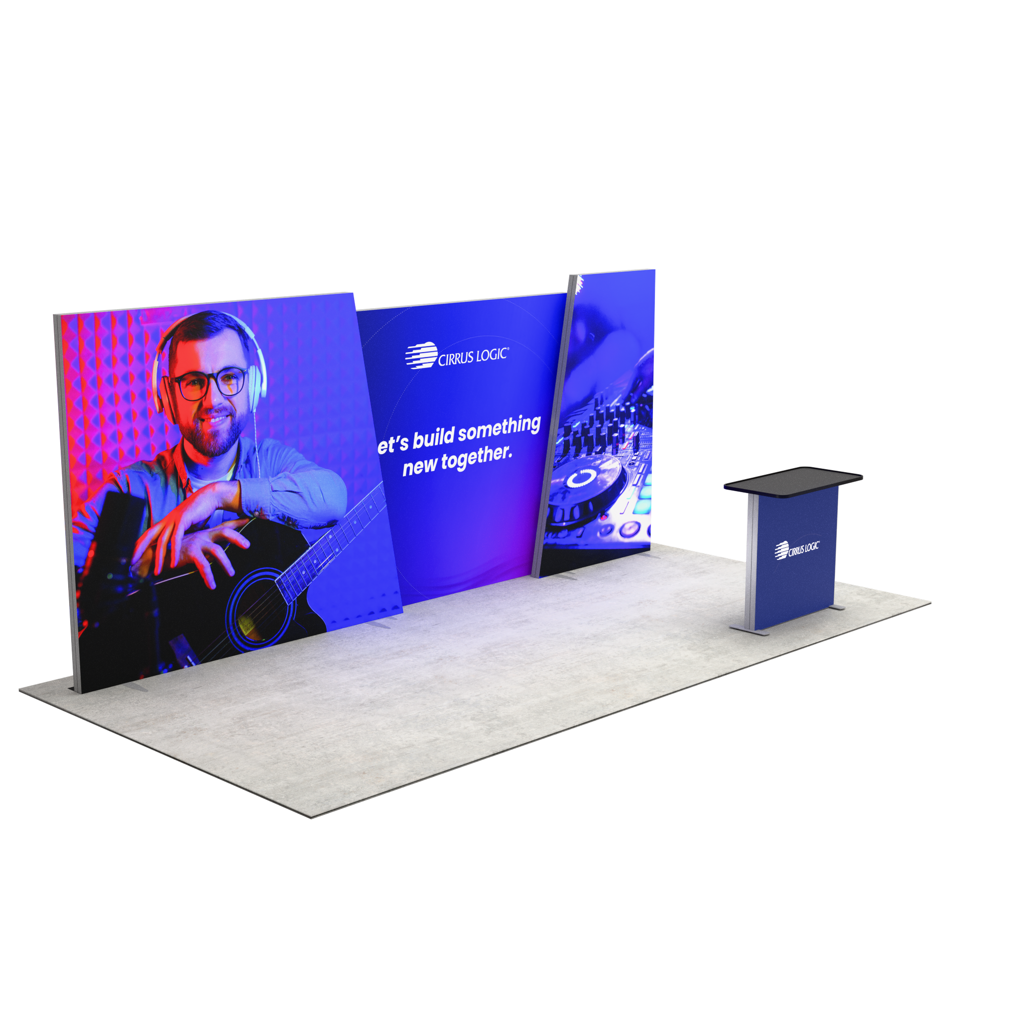20ft Angled Firefly Lightbox Double-Sided Backlit Display with 1 Counter