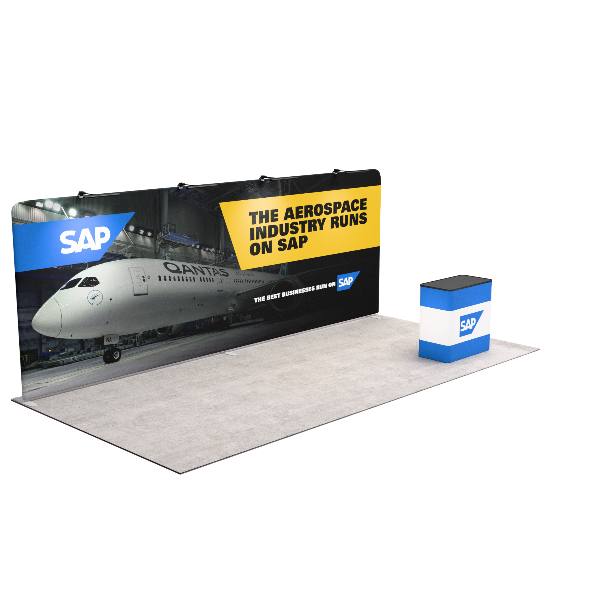 20ft QuickZip™ - Straight Single-Sided Display with 4 Lights