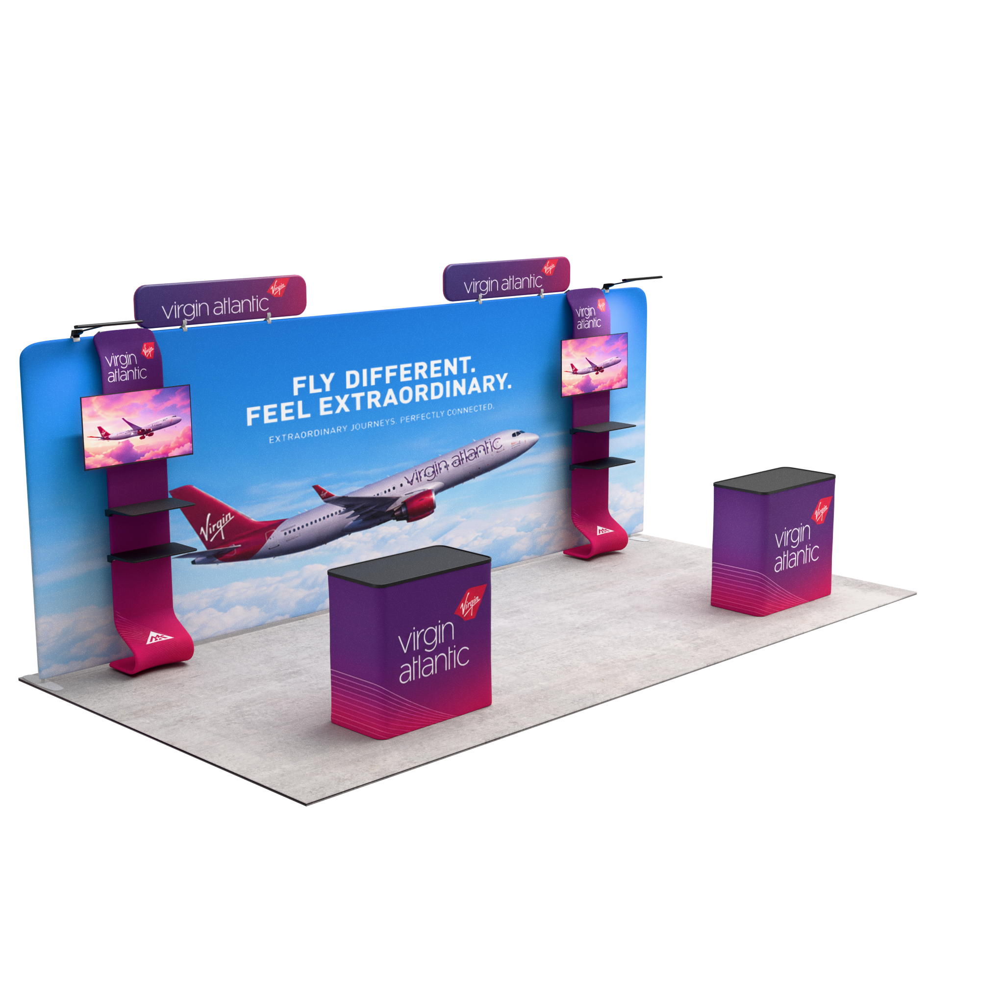 20ft QuickZip™ - Mega Max Double-Sided Trade Show Display