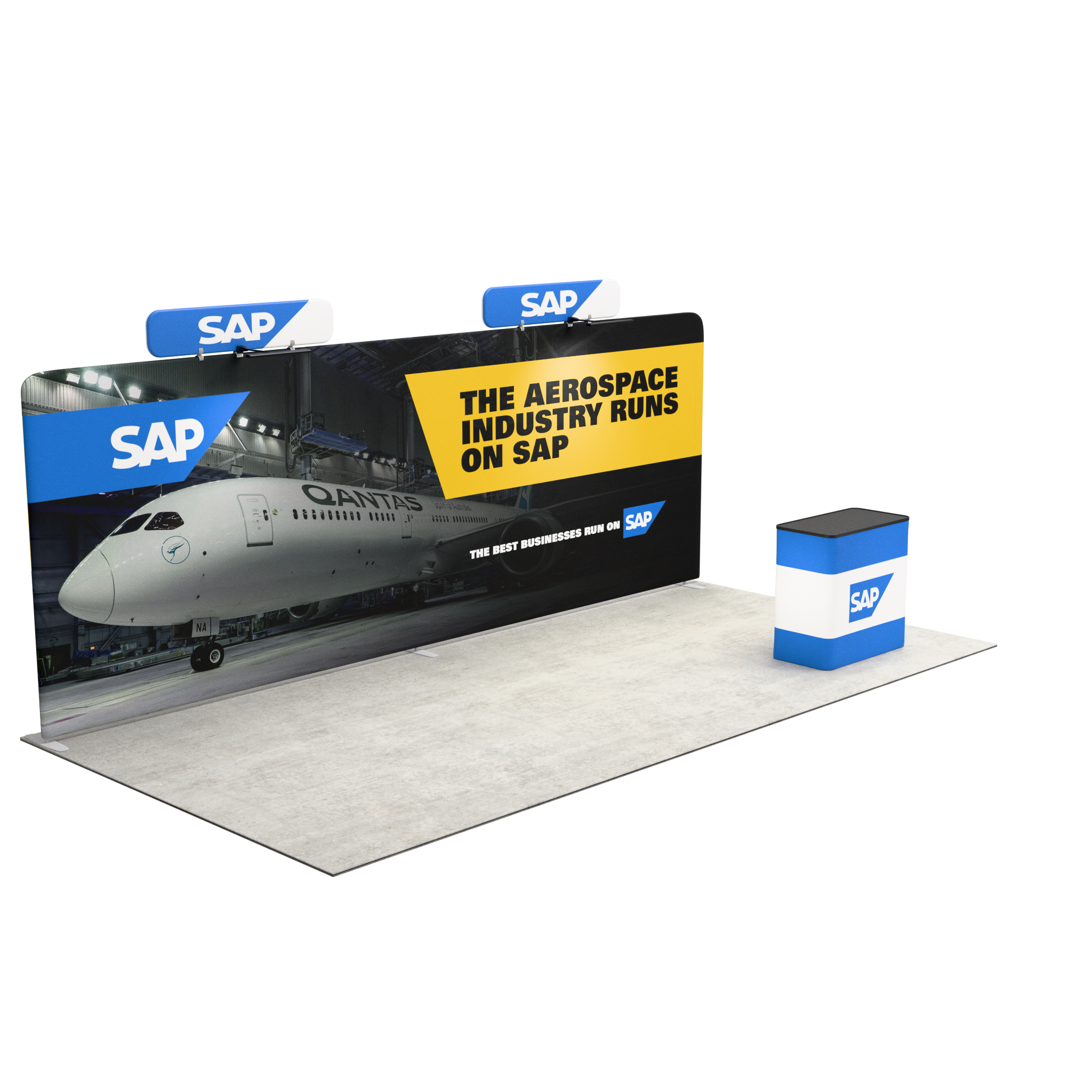 20ft QuickZip™ - Straight Double-Sided Display with 2 Headers