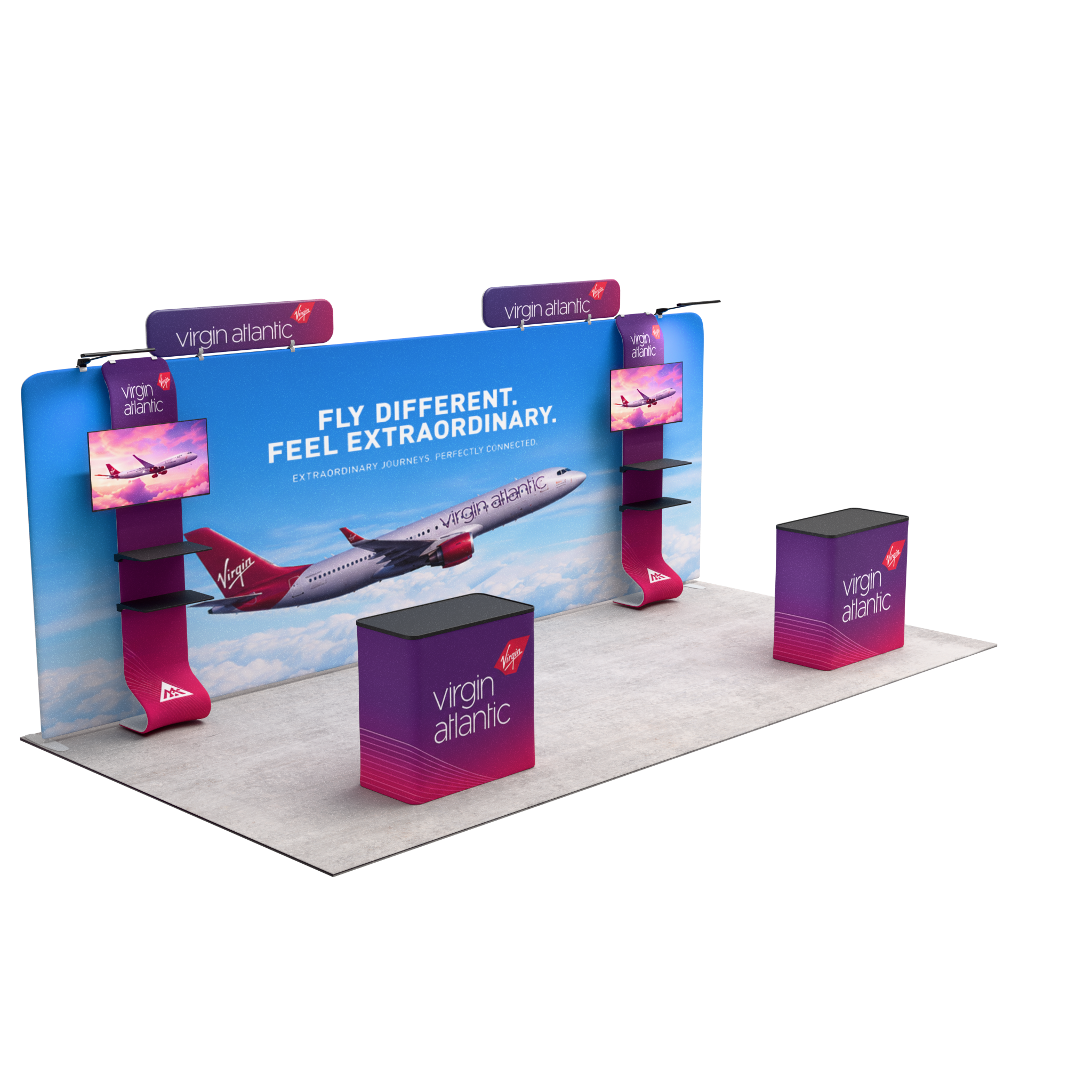 20ft QuickZip™ - Mega Max Single-Sided Trade Show Display