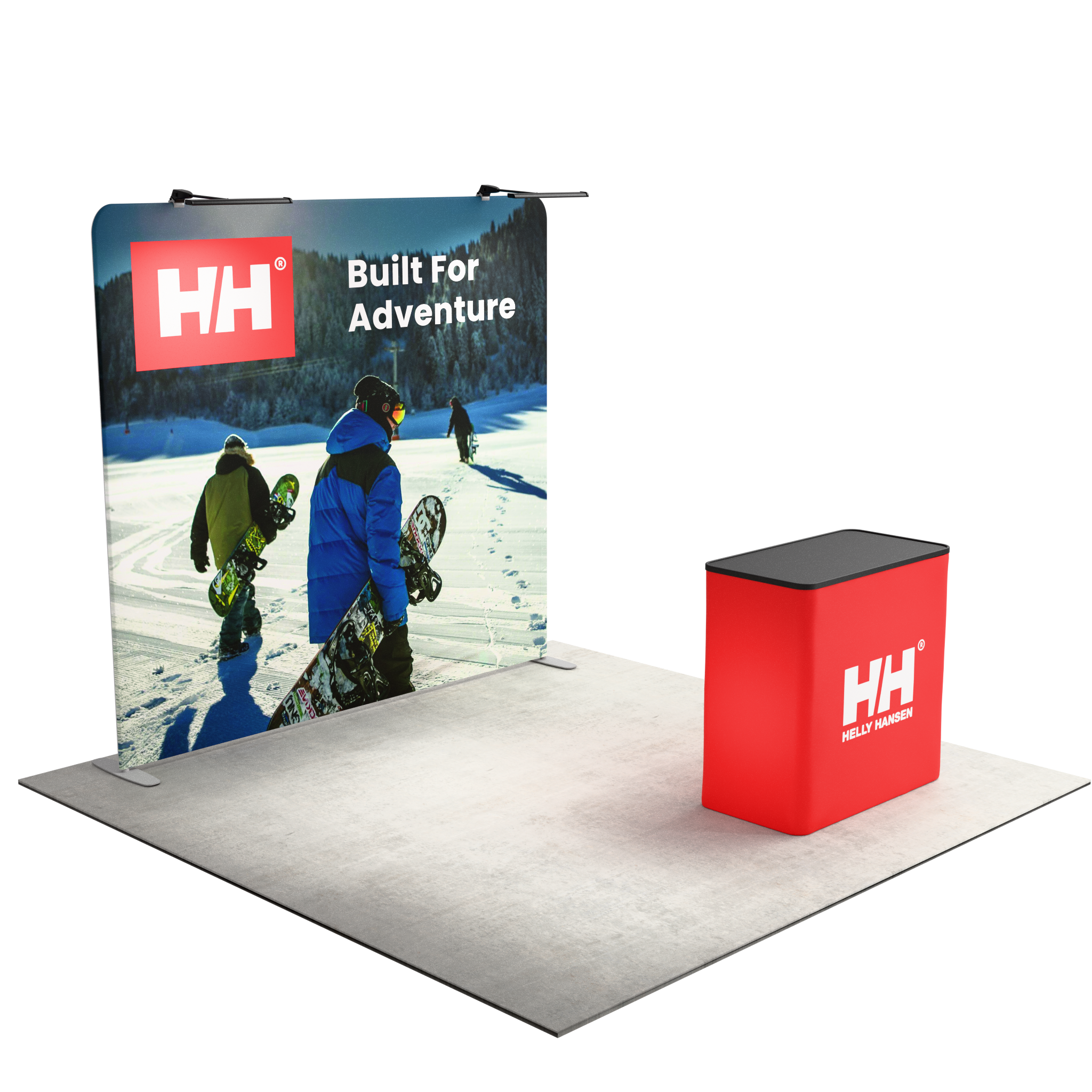 8ft QuickZip™ - Straight Single-Sided Display with Lights and Podium