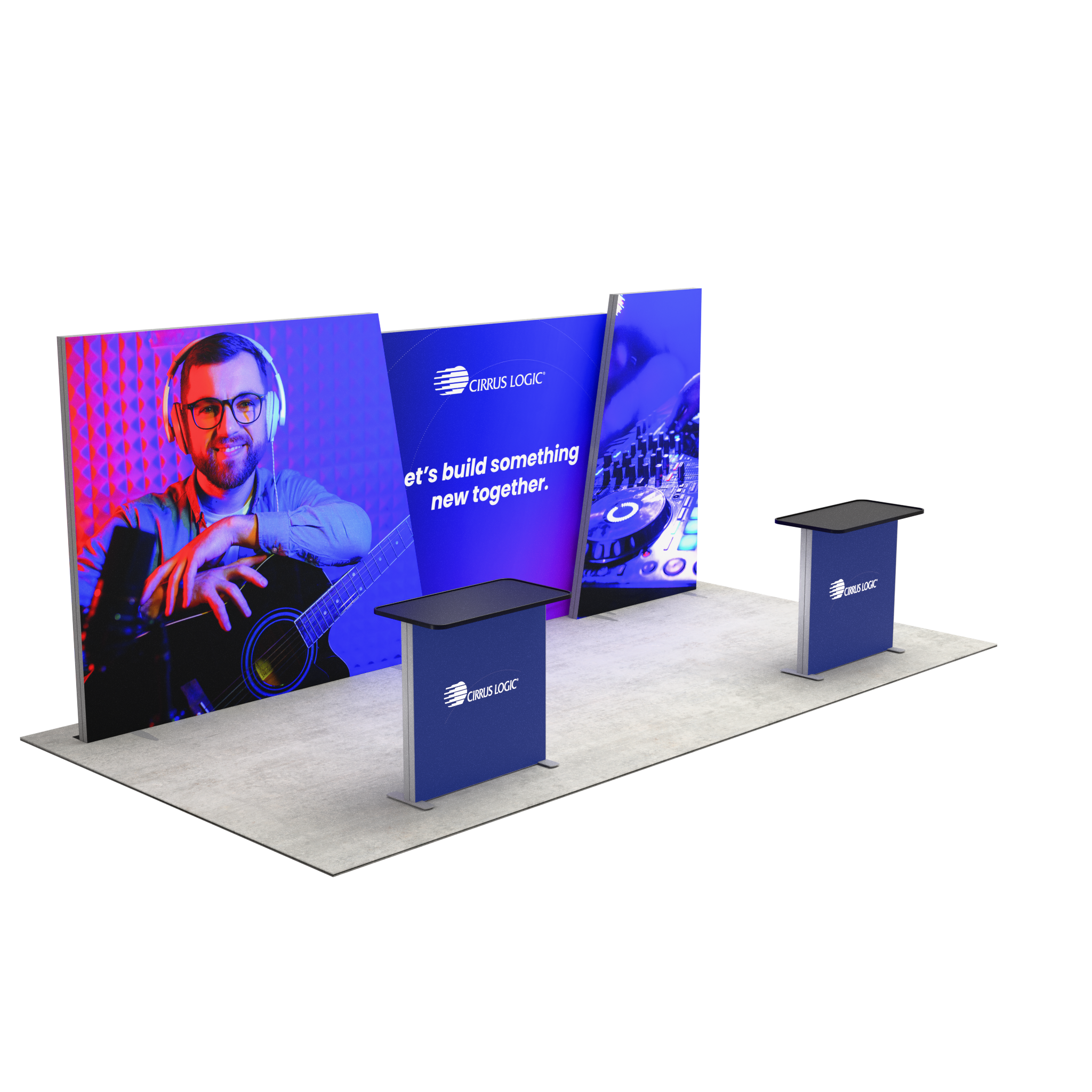 20ft Angled Firefly Lightbox Double-Sided Backlit Display with 2 Counters