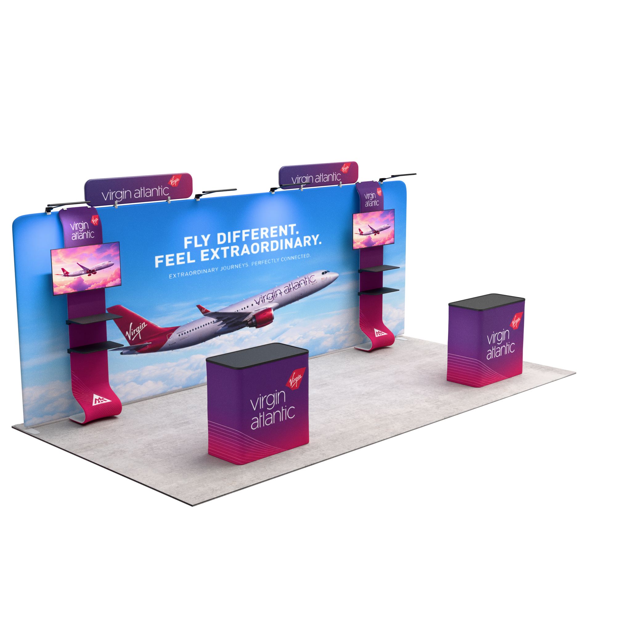20ft QuickZip™ - Mega Max Single-Sided Display with 4 Lights