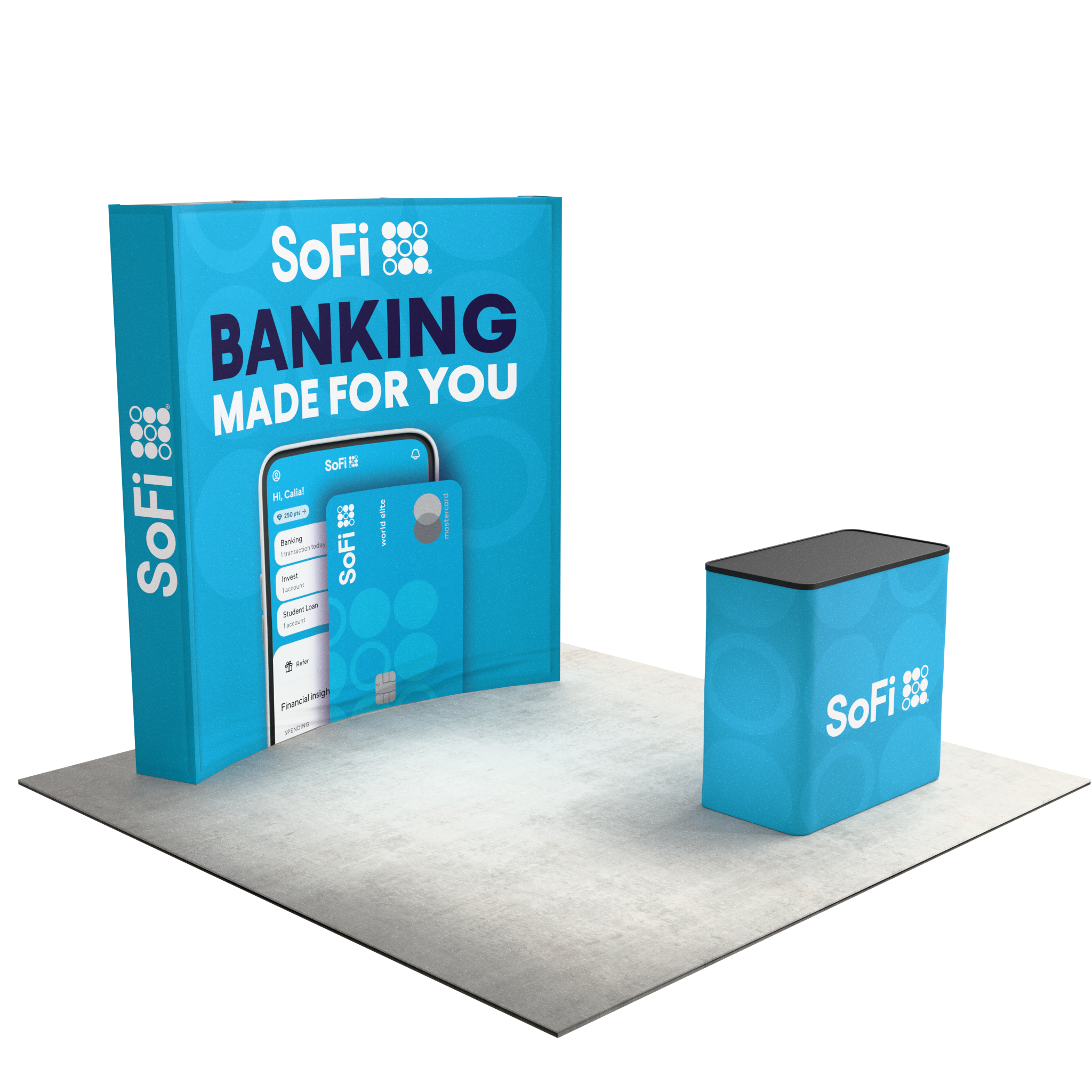 8ft Perfect-Pop™ - Curved Display with Podium