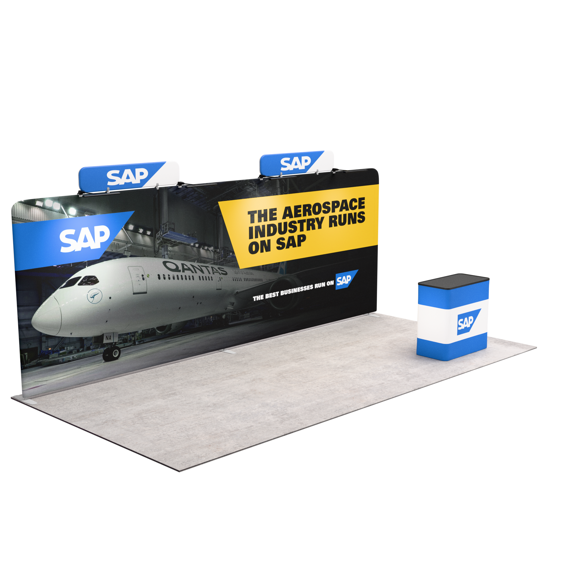 20ft QuickZip™ - Straight Single-Sided Display with 4 Lights and 2 Headers