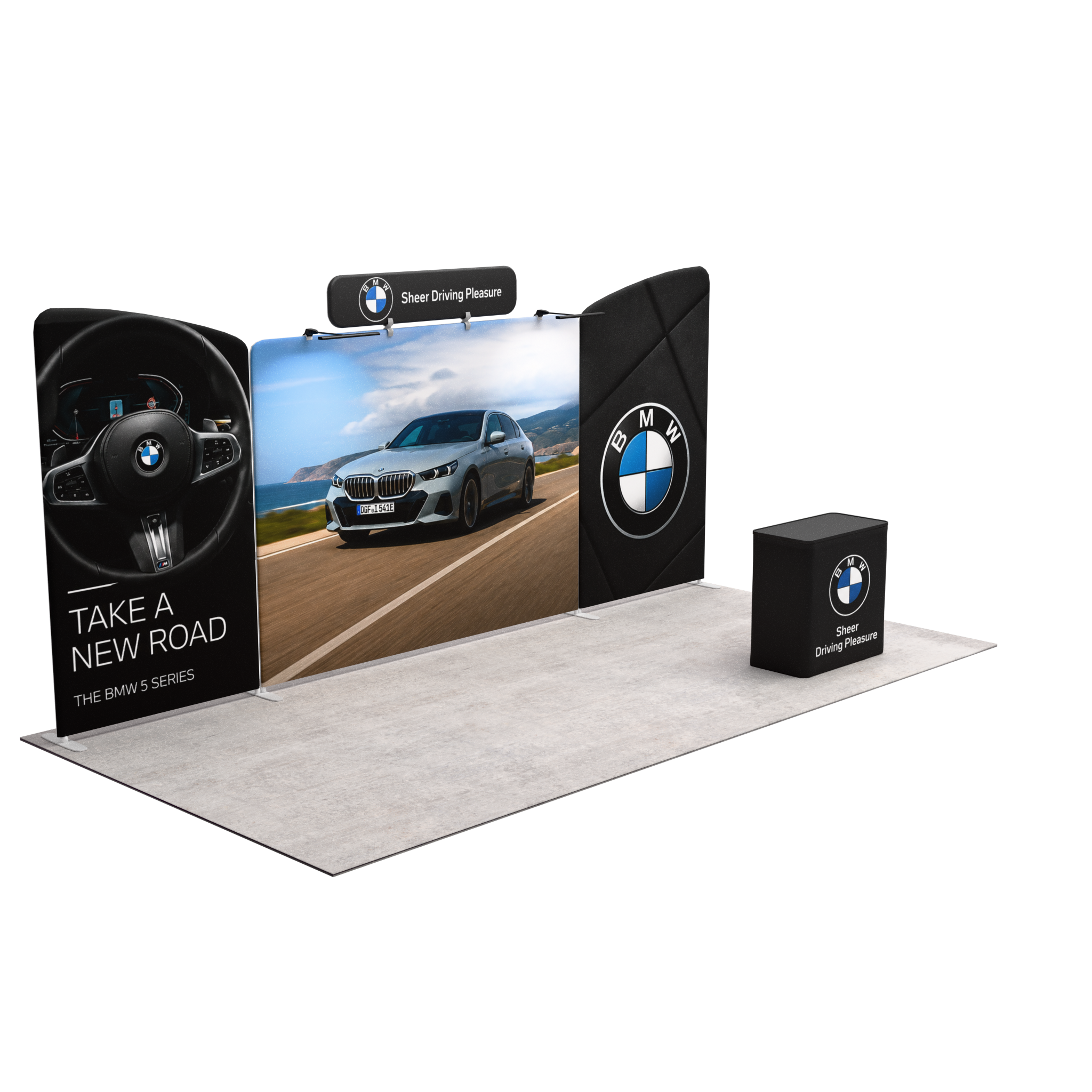 20ft QuickZip™ - Executive Single-Sided Trade Show Display