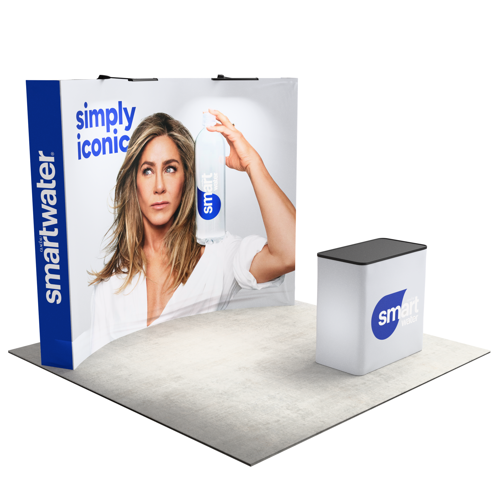 10ft Perfect-Pop™ - Curved Display with Lights and Podium