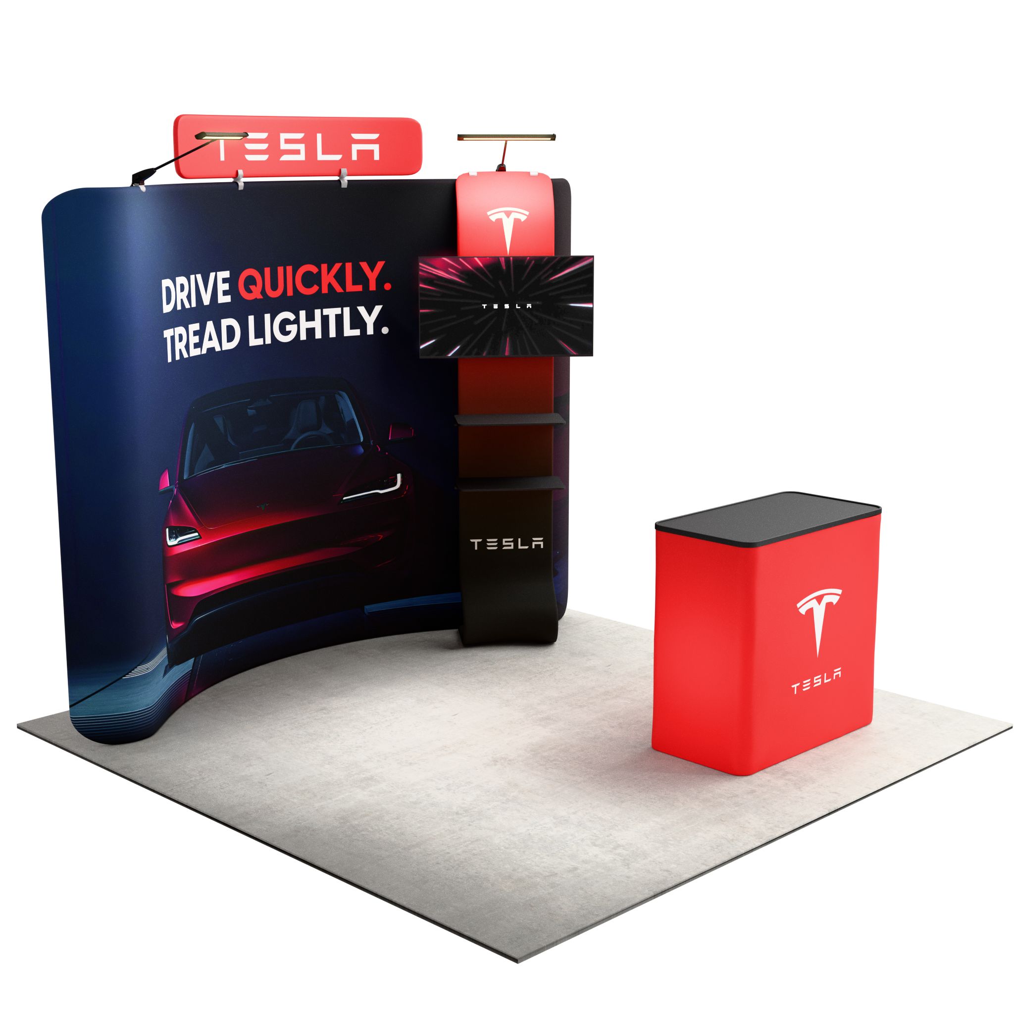 10ft QuickZip™ MAX Curved Double-Sided Trade Show Display