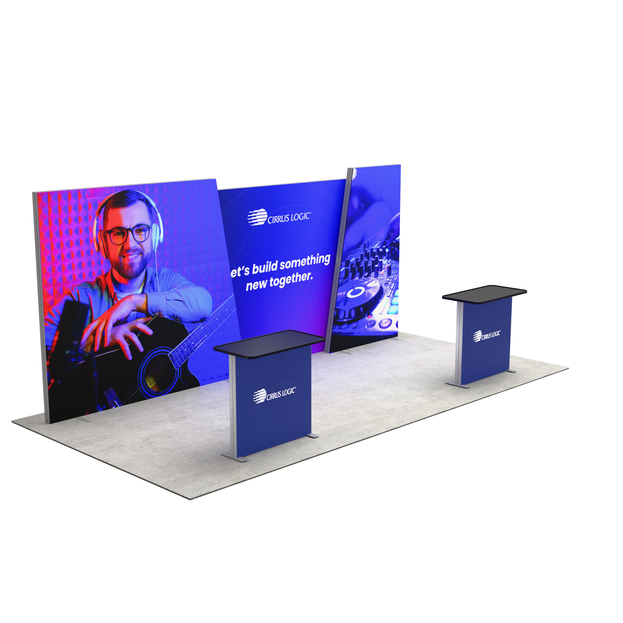 20ft Angled Firefly Lightbox Single-Sided Backlit Display with 2 Counters