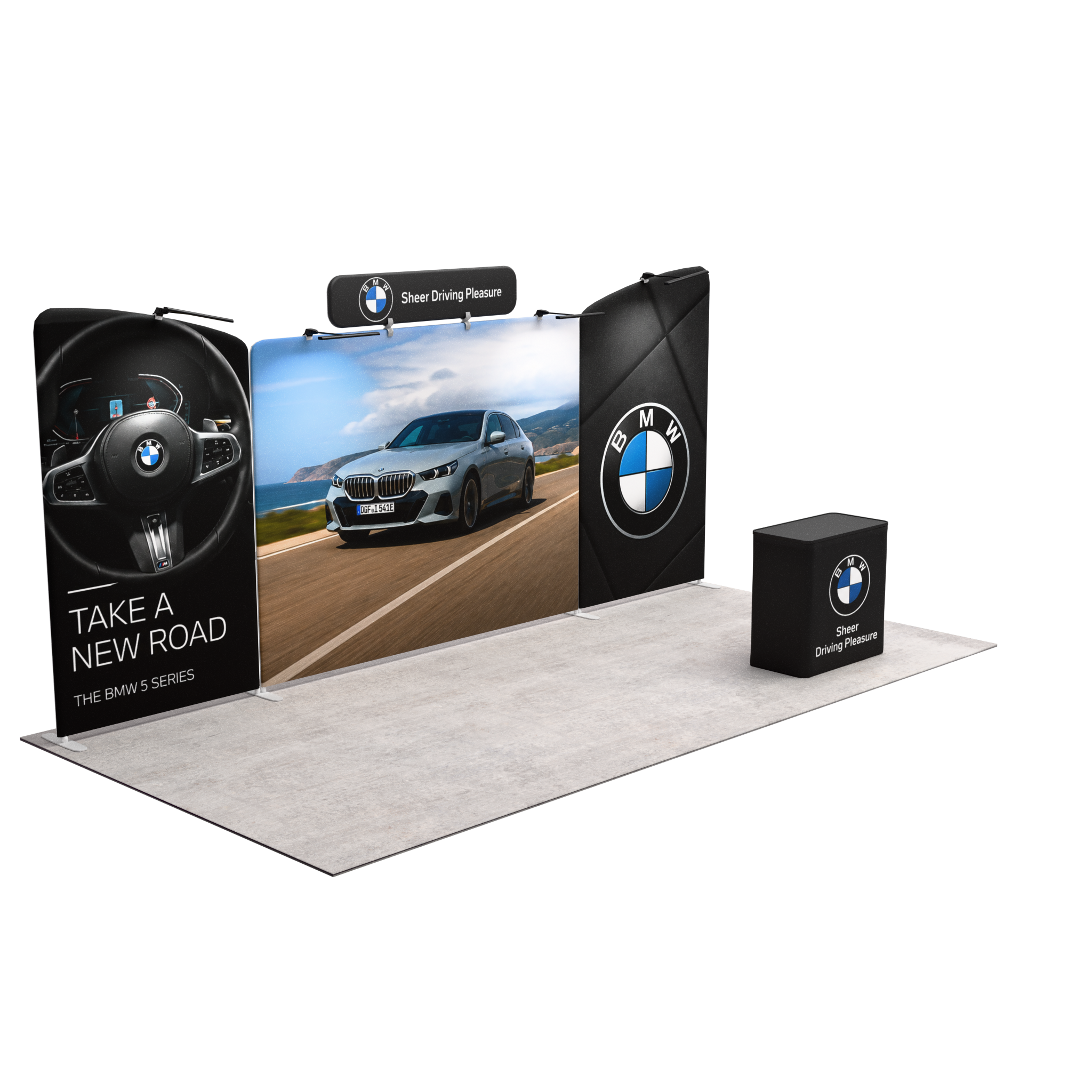 20ft QuickZip™ - Executive Single-Sided Display with 4 lights