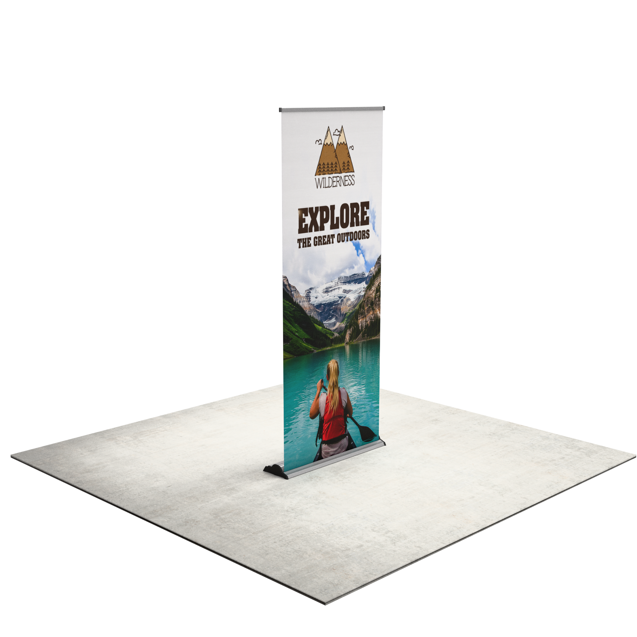 36" Fabric Silver Step Premium Retractable Banner Stand